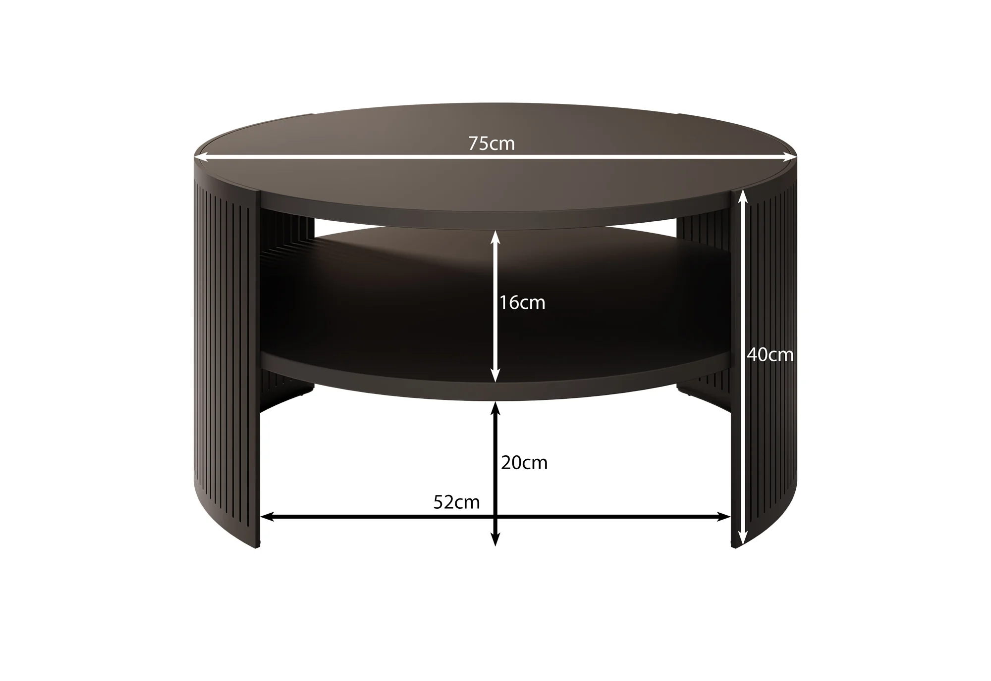 Fender - Salontafel - Zwart  - 75x75x40 cm - Image 3
