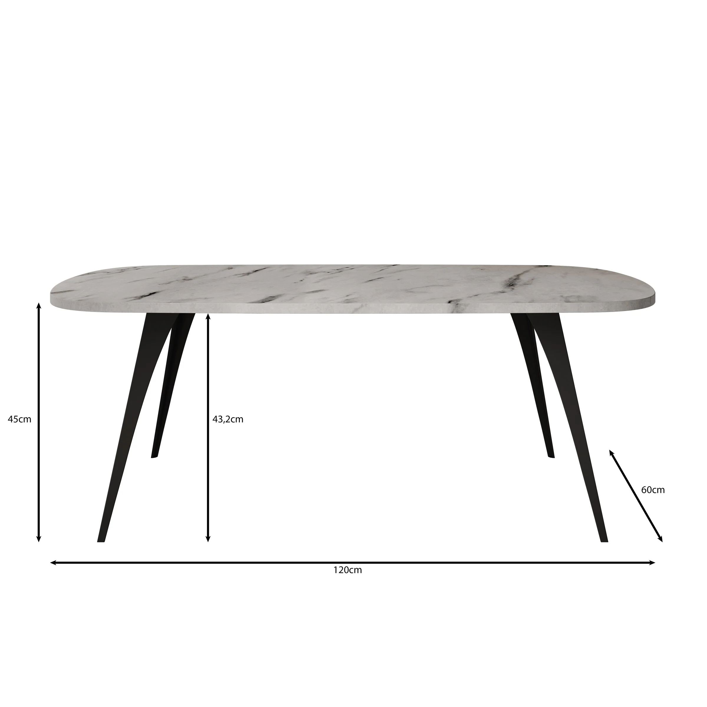 Flix - Salontafel - Zwart marmerlook - 120x60x45 cm - Image 3