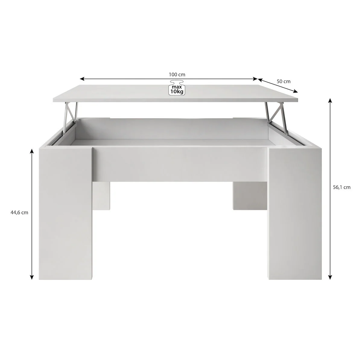 Malia - Salontafel met opbergruimte - Eiken - 100x56x45 cm - Image 3