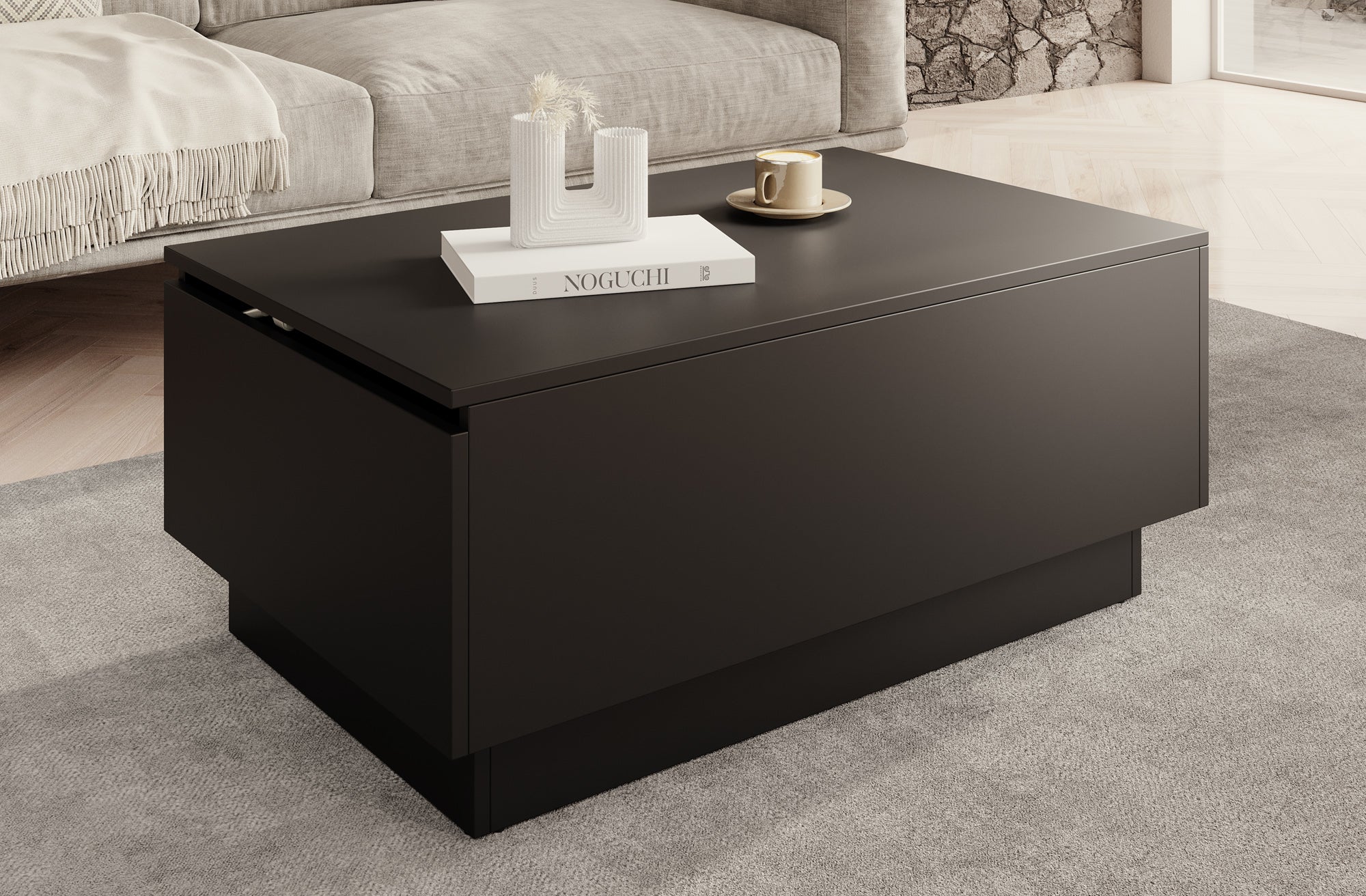 Micha - Salontafel met opbergruimte - Zwart