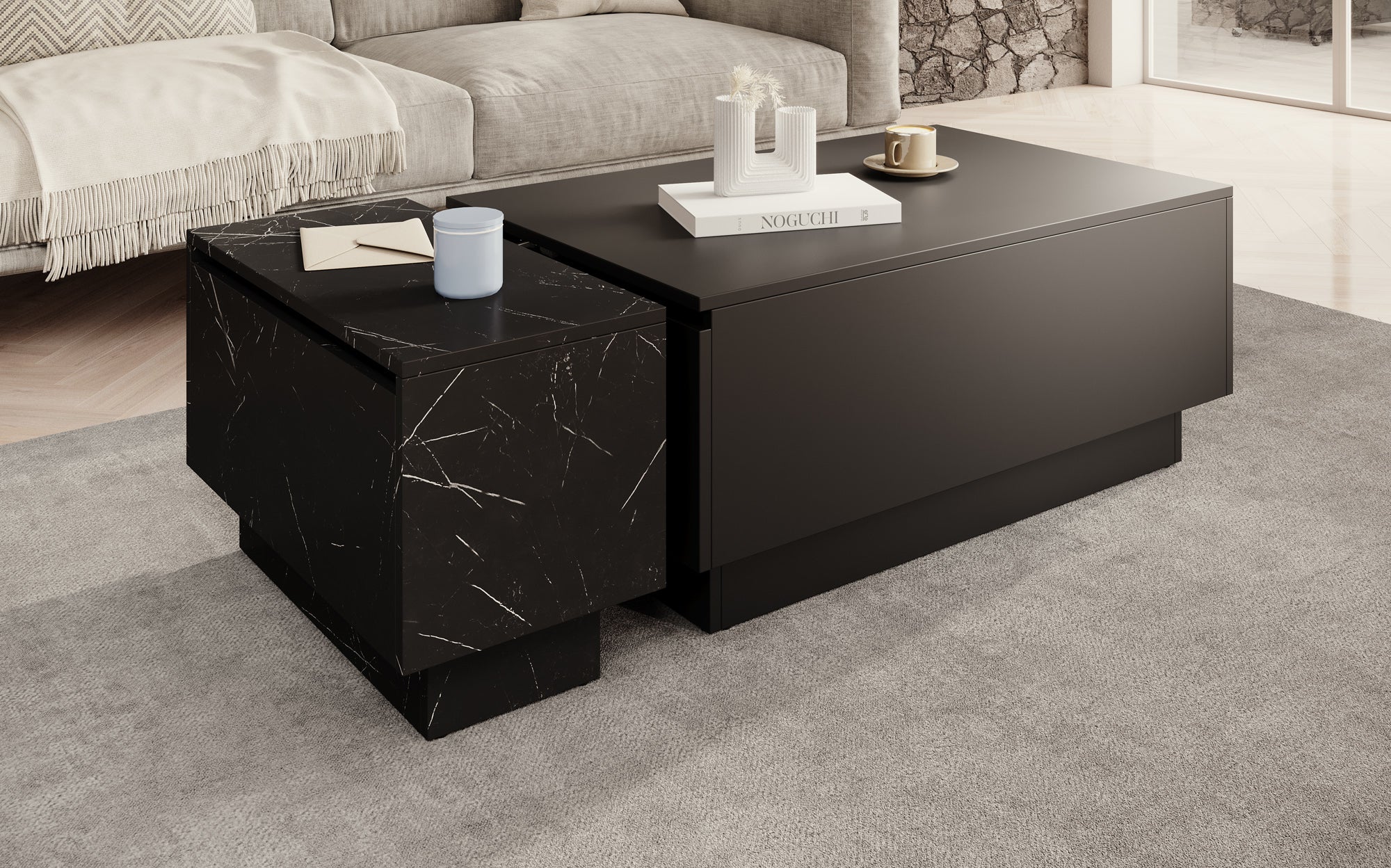 Micha - Salontafel met opbergruimte - Zwart - Image 5