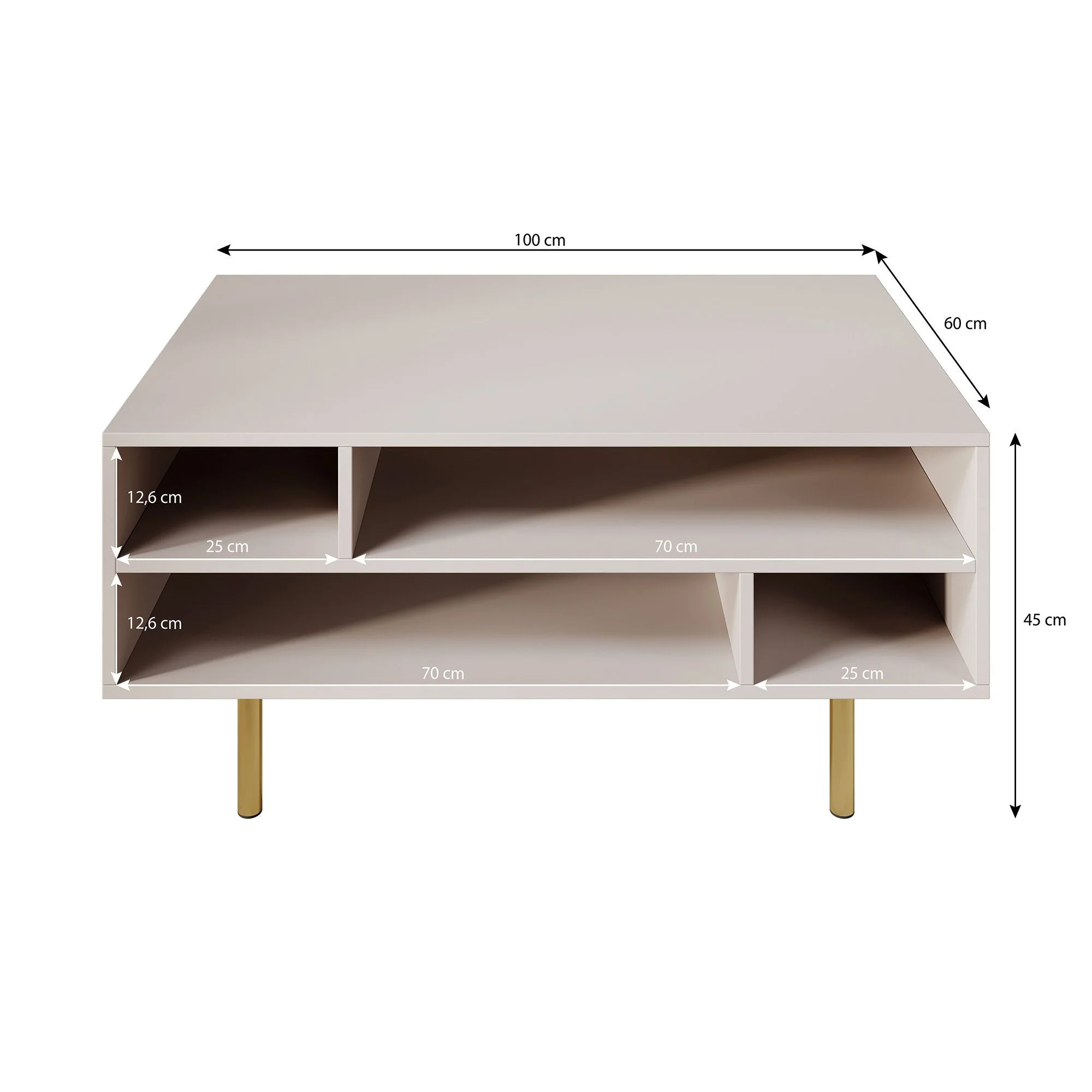 Nicola - Salontafel - Beige - 100x60x45 cm - Image 3