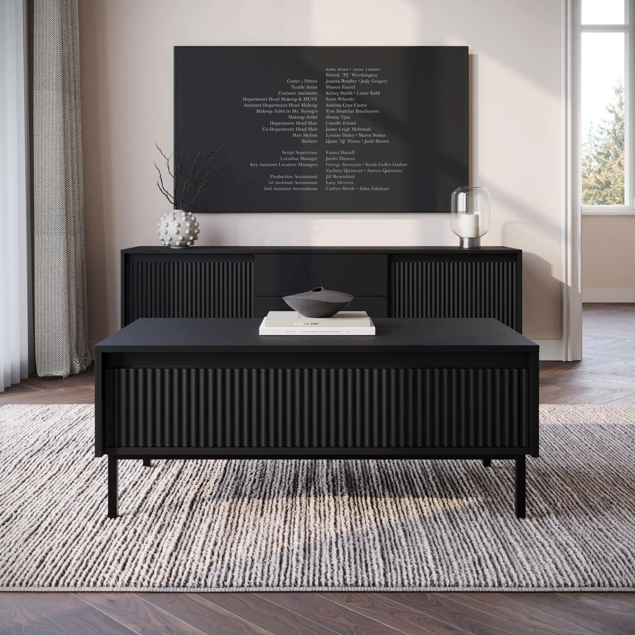 Orvana - Salontafel met lade - Zwart - Image 2