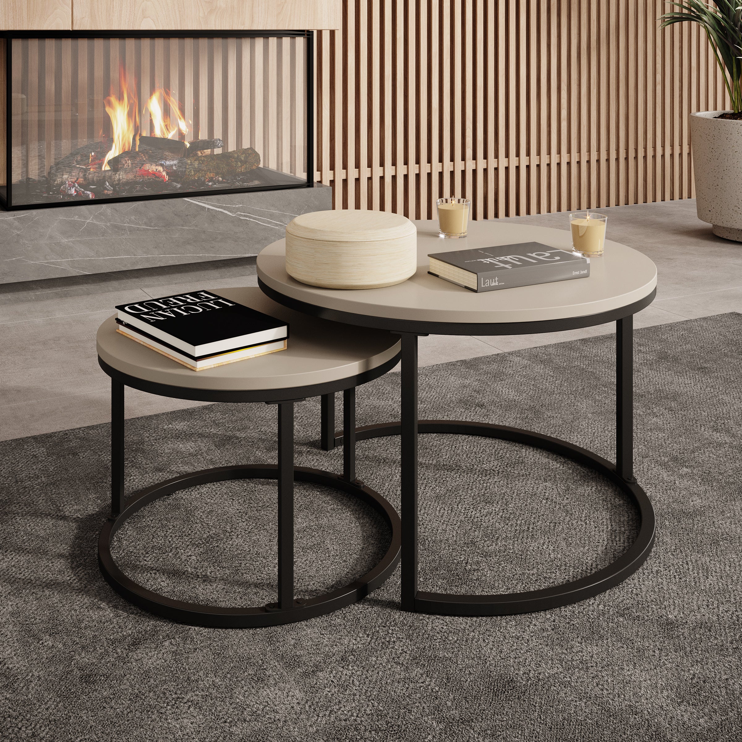 Ovalo - Salontafel set van 2 - Beige