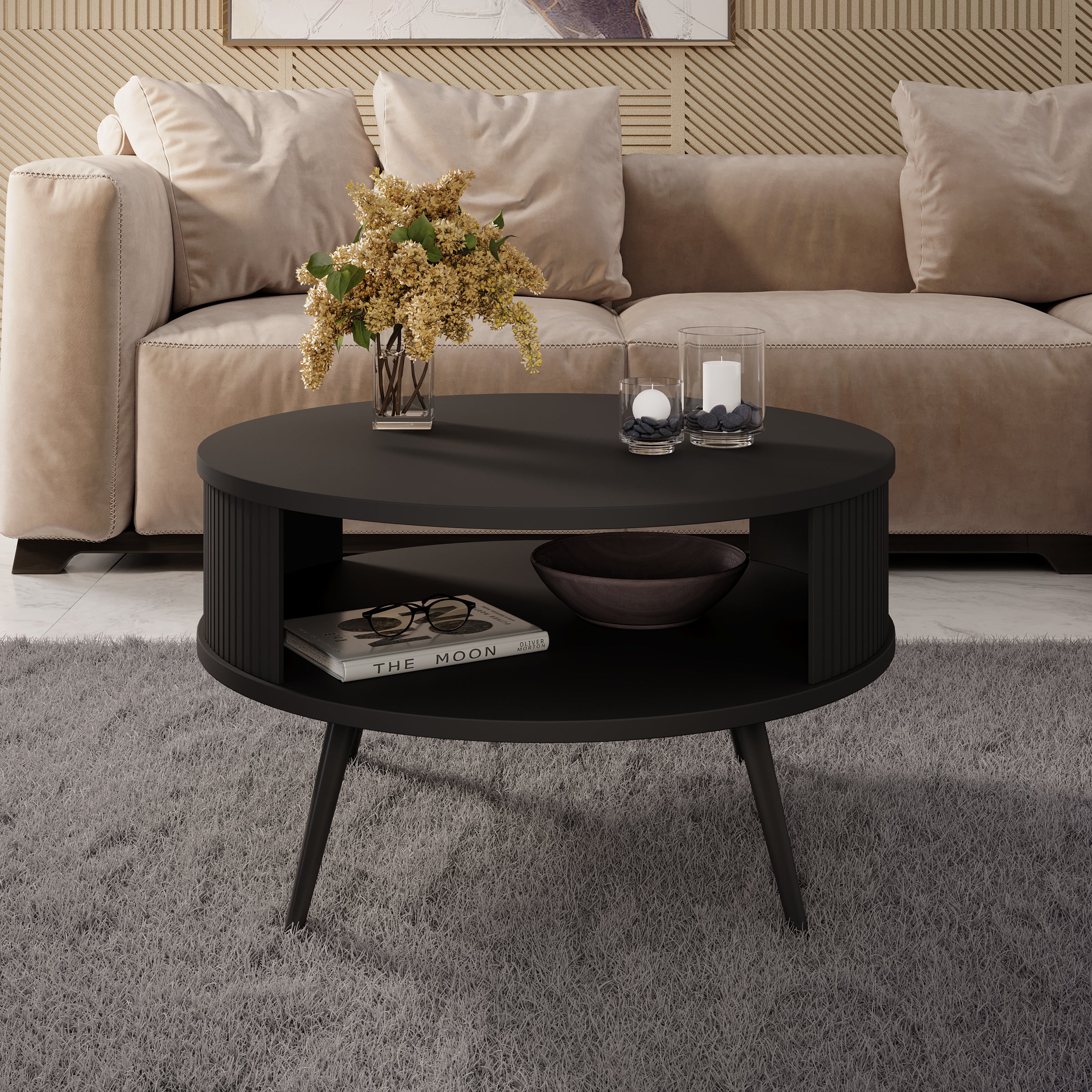 Salontafel Riley - Zwart - 76x76x44 cm - Image 2