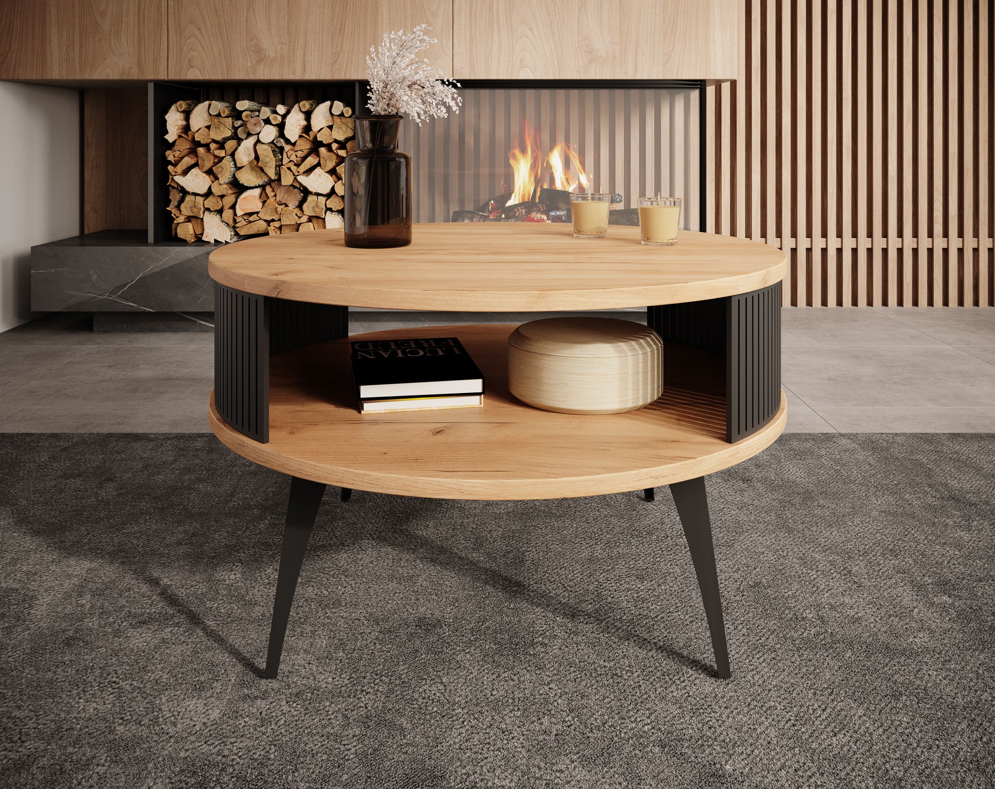 Roslyn - Salontafel - Eiken - 75x75x44 cm - Image 2