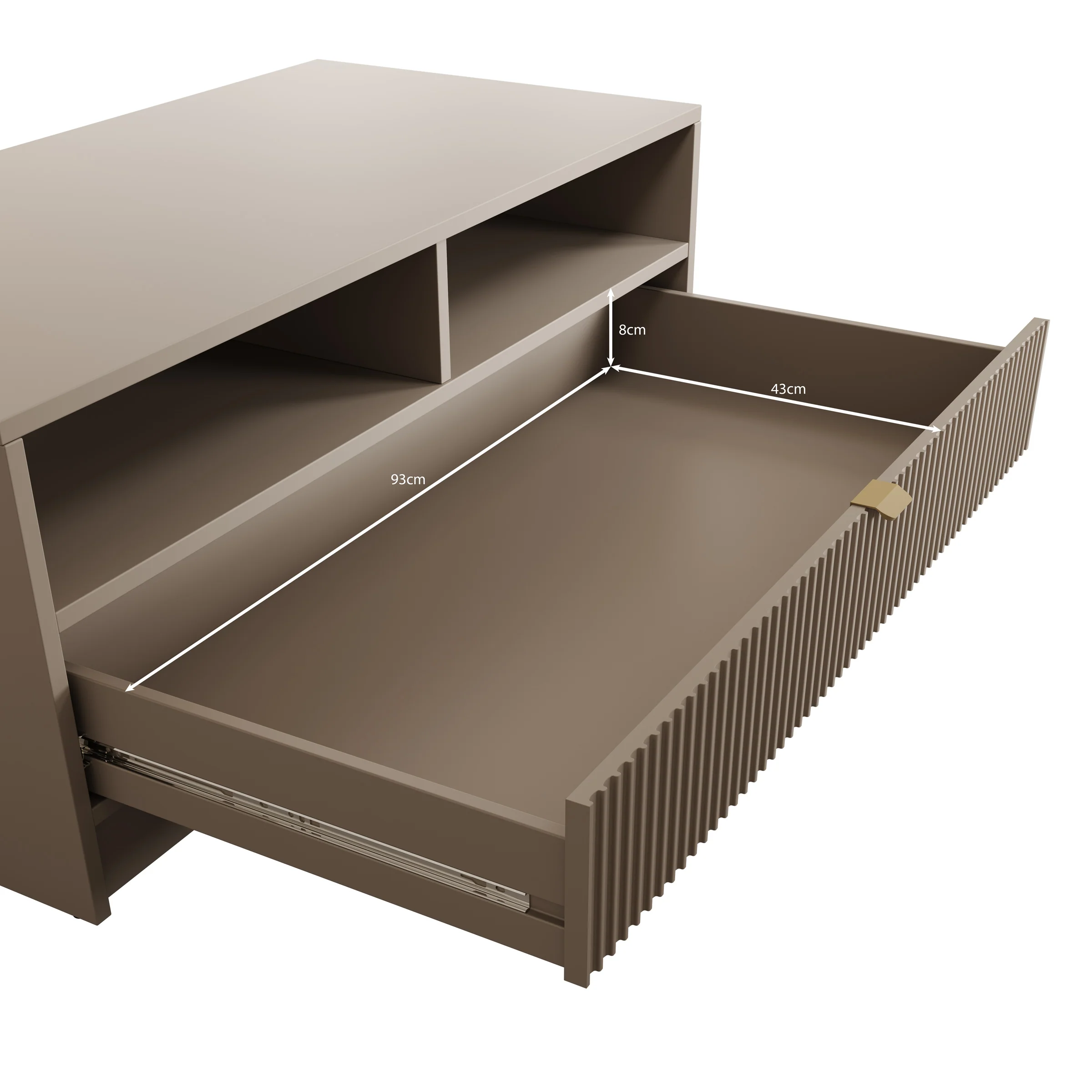 Tavares - Salontafel met lade - Beige - 100x50x40 cm - Image 5