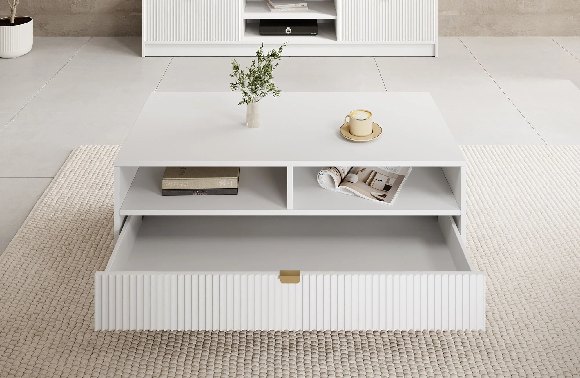 Tavares - Salontafel met lade - Wit - Image 3