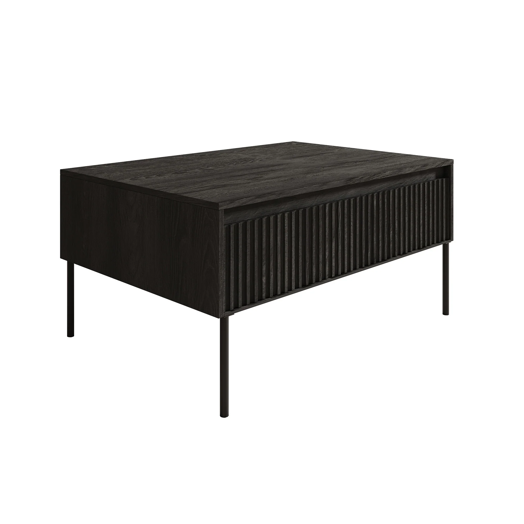 Timoteo - Salontafel met opbergruimte - Zwart - 100x70x50 cm - Image 6