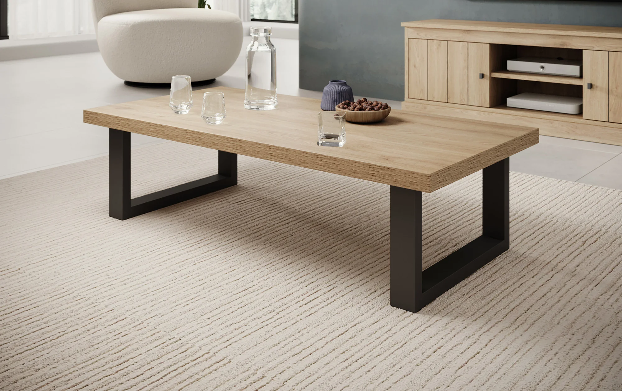 Vince - Salontafel - Eiken - 130x65x36 cm