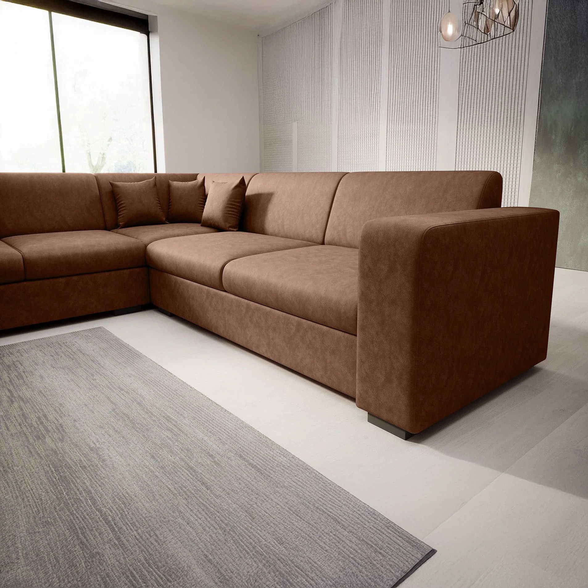 Santana - Hoekbank 4-zits - Kunstleer cognac - Links - Image 3