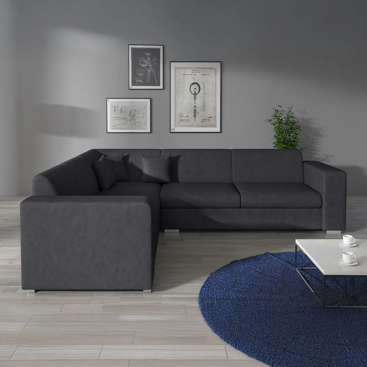 Santana - Hoekbank 4-zits - Kunstleer zwart - Links - Image 3