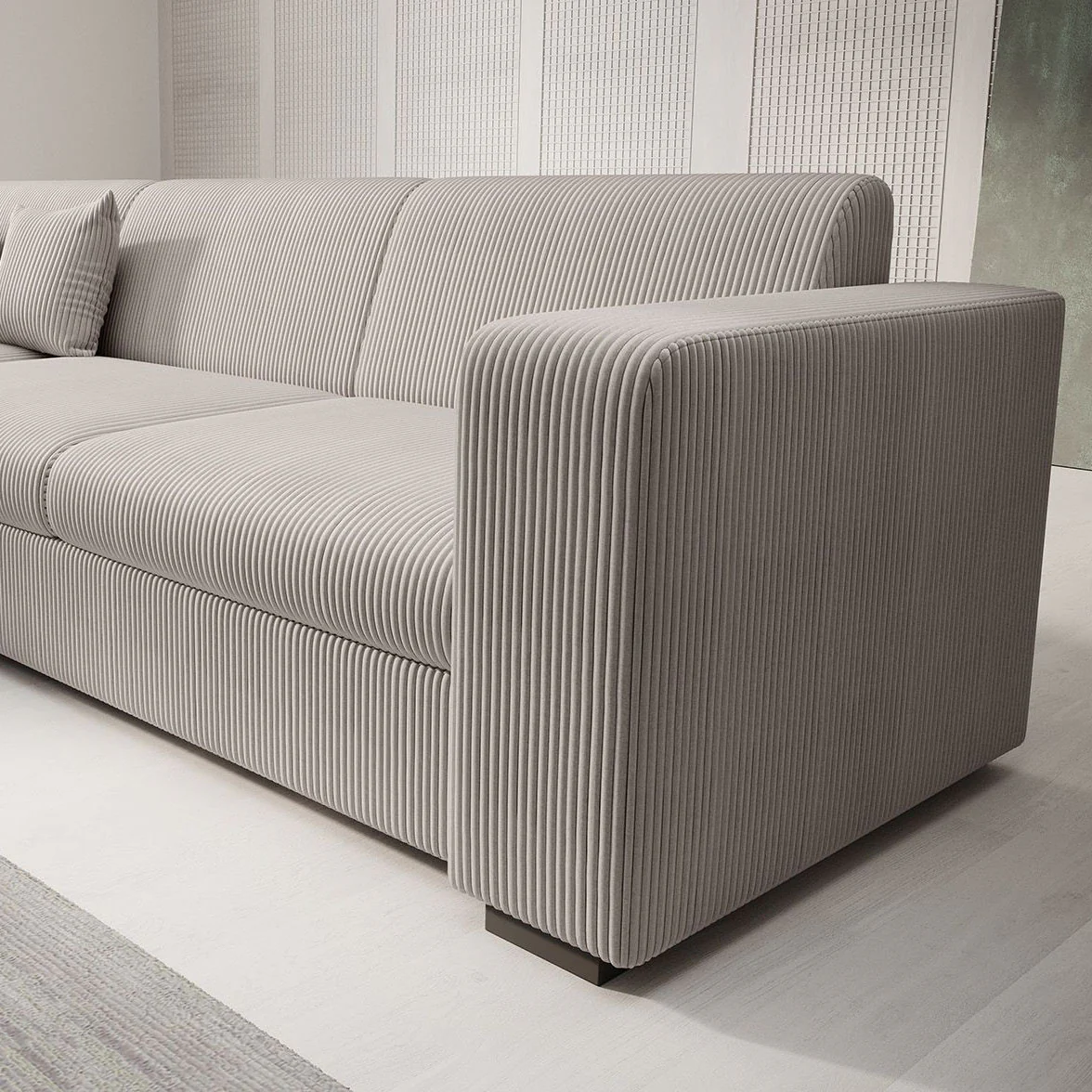 Santana - Hoekbank 4-zits - Ribstof beige - Links - Image 3