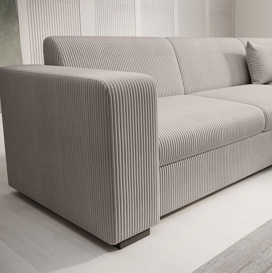Santana - Hoekbank 4-zits - Ribstof beige - Rechts - Image 3