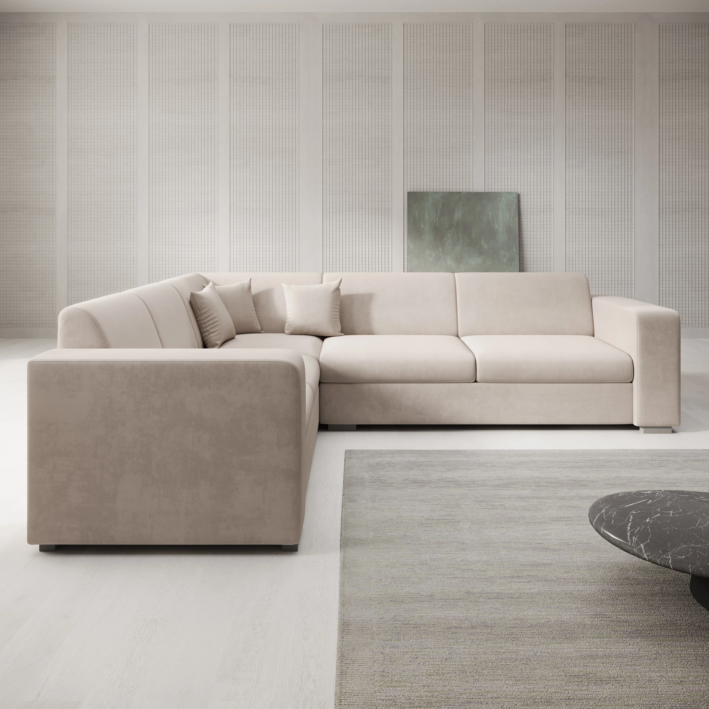 Santana - Hoekbank 4-zits - Stof beige - Links - Image 2