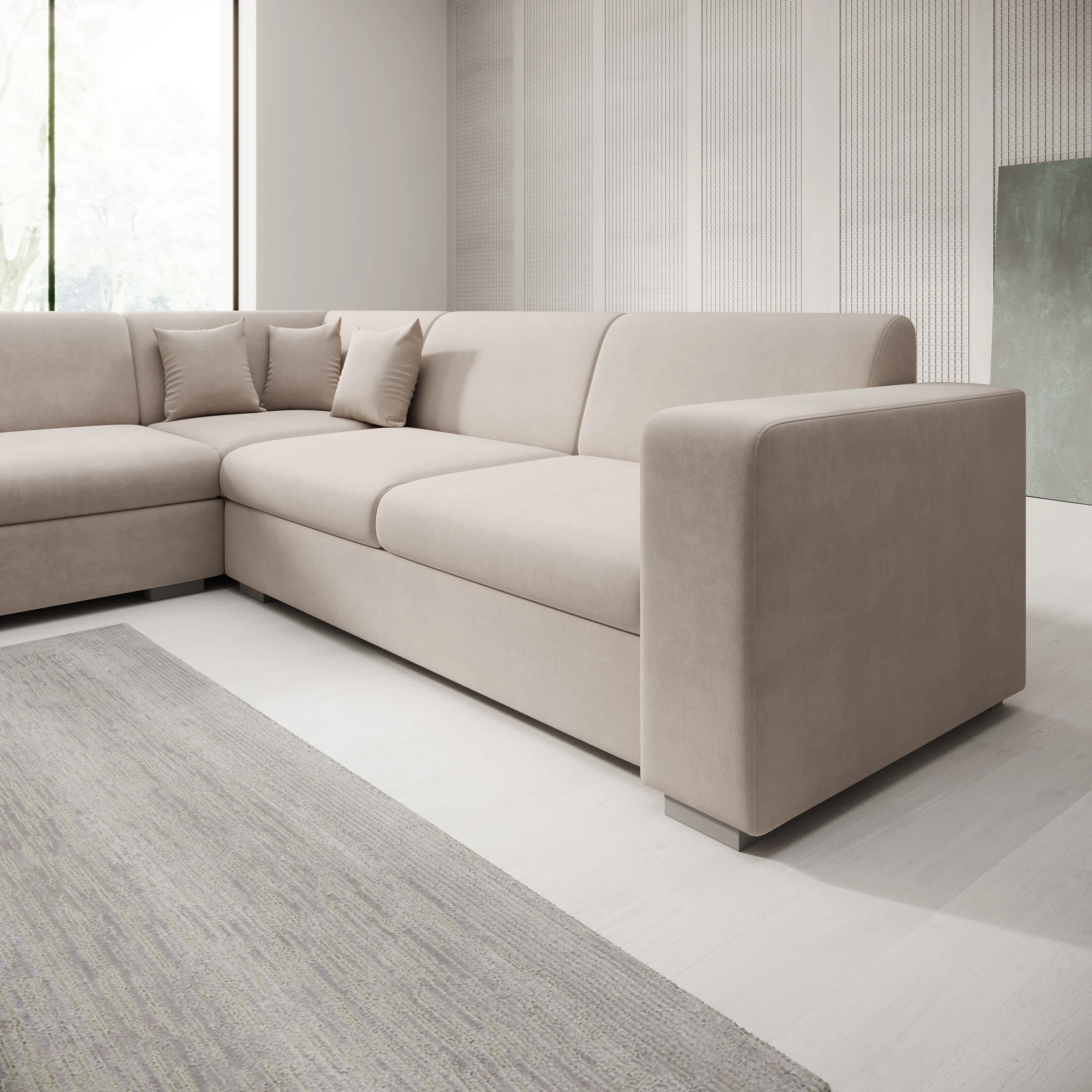 Santana - Hoekbank 4-zits - Stof beige - Links - Image 3