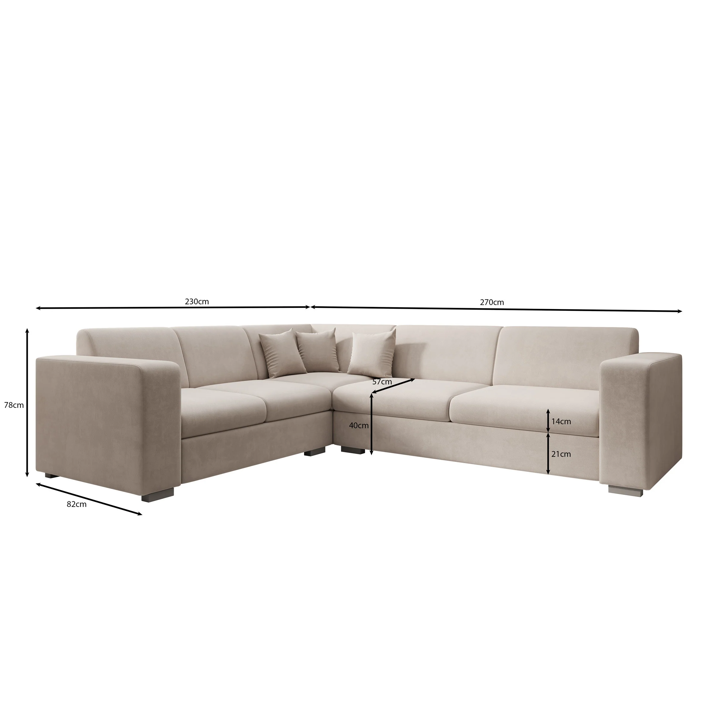Santana - Hoekbank 4-zits - Stof beige - Links - Image 5