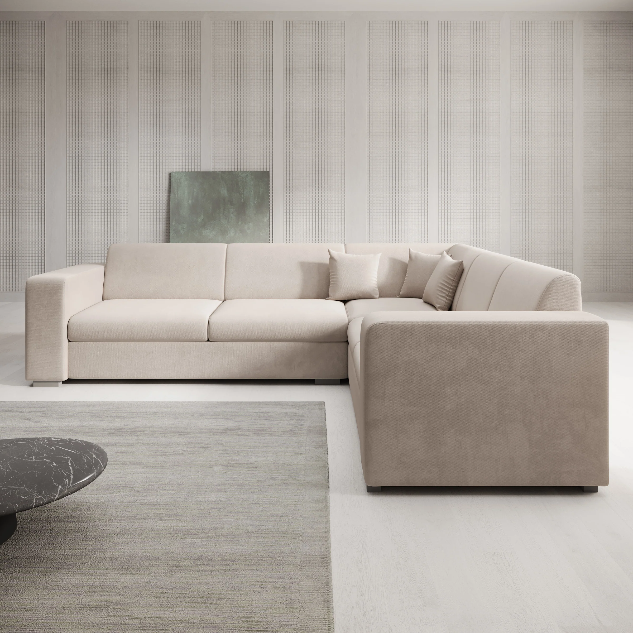 Santana - Hoekbank 4-zits - Stof beige - Rechts - Image 2