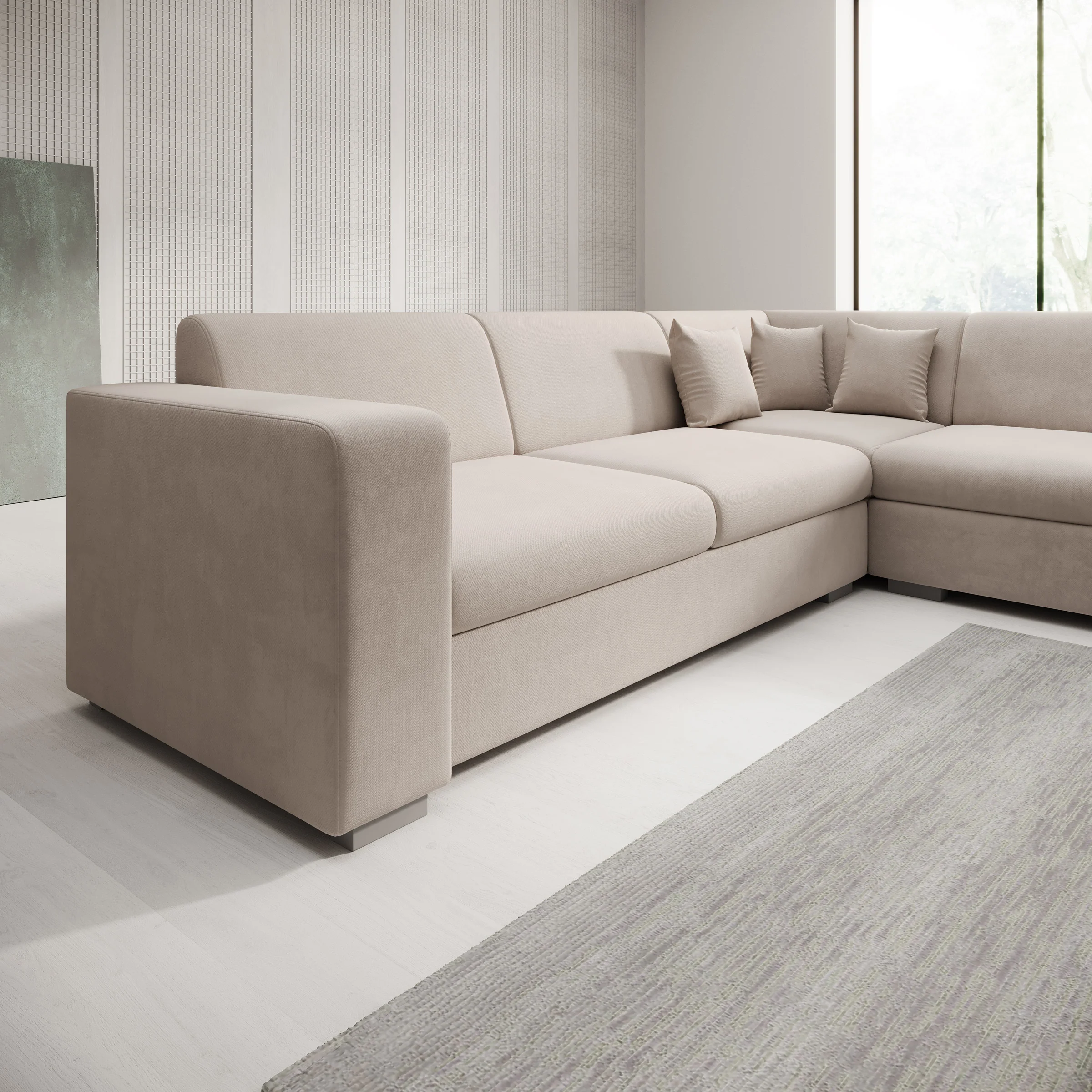 Santana - Hoekbank 4-zits - Stof beige - Rechts - Image 3