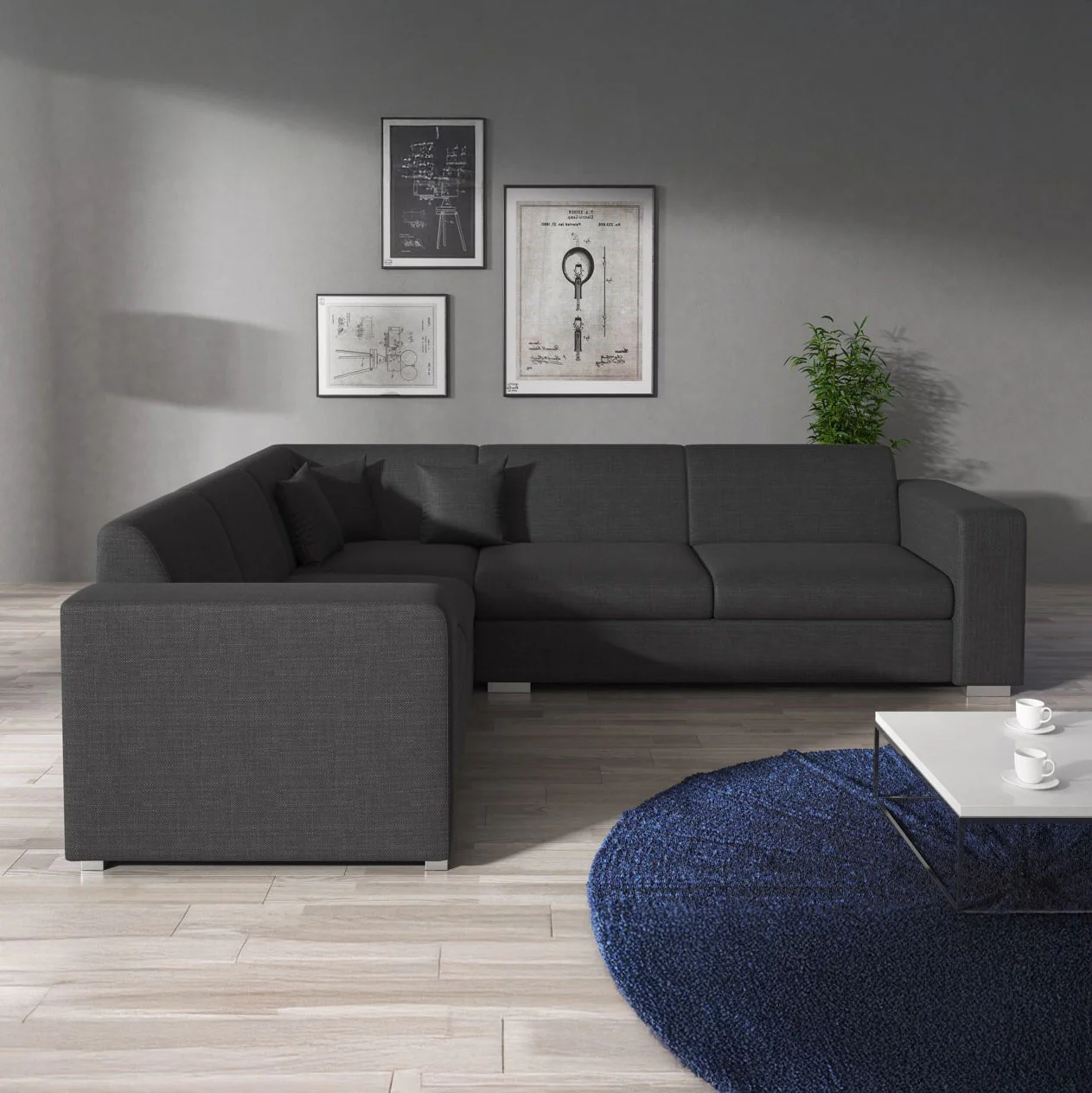 Santana - Hoekbank 4-zits - Stof zwart - Links - Image 2