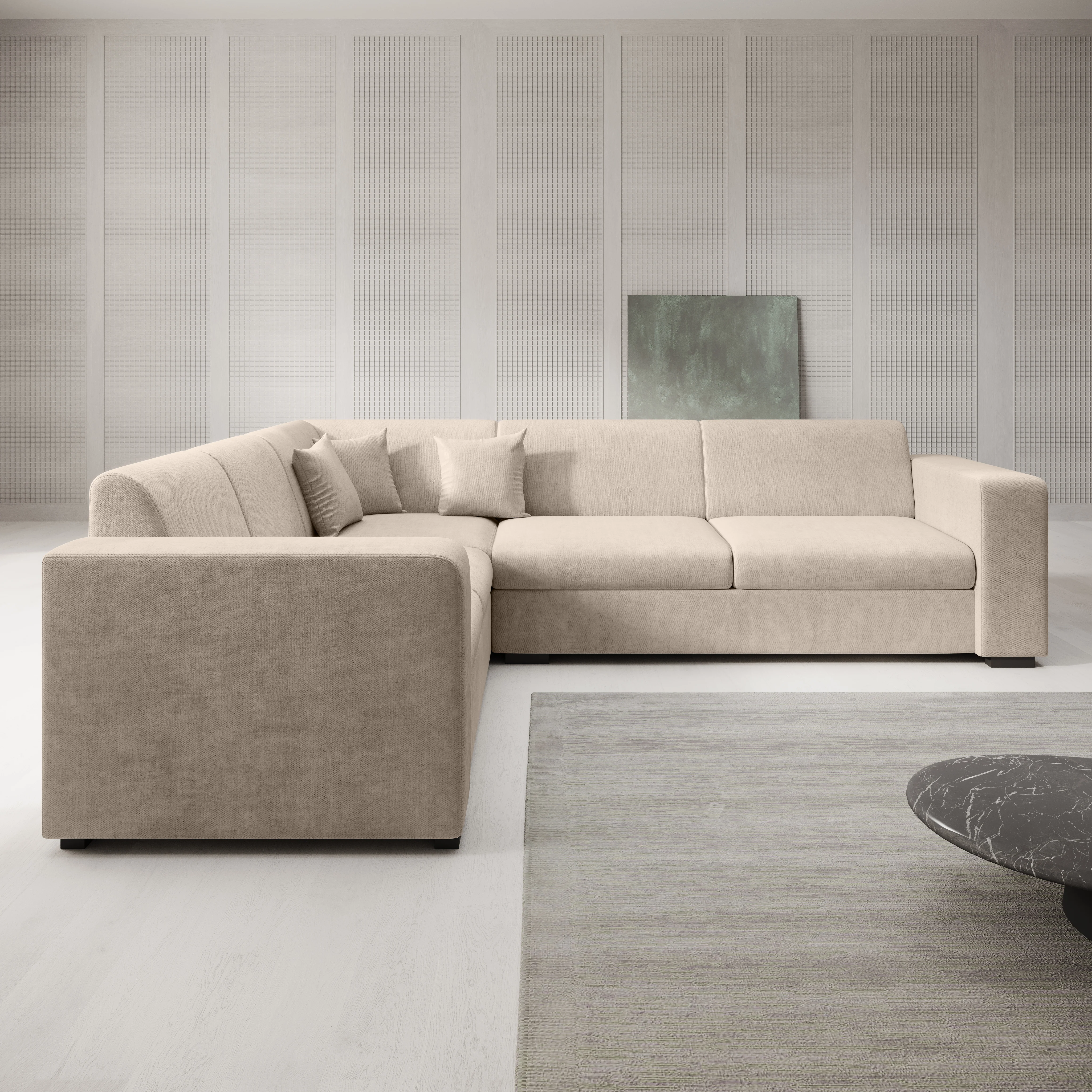 Santana - Hoekbank 4-zits - Velvet beige - Links - Image 2