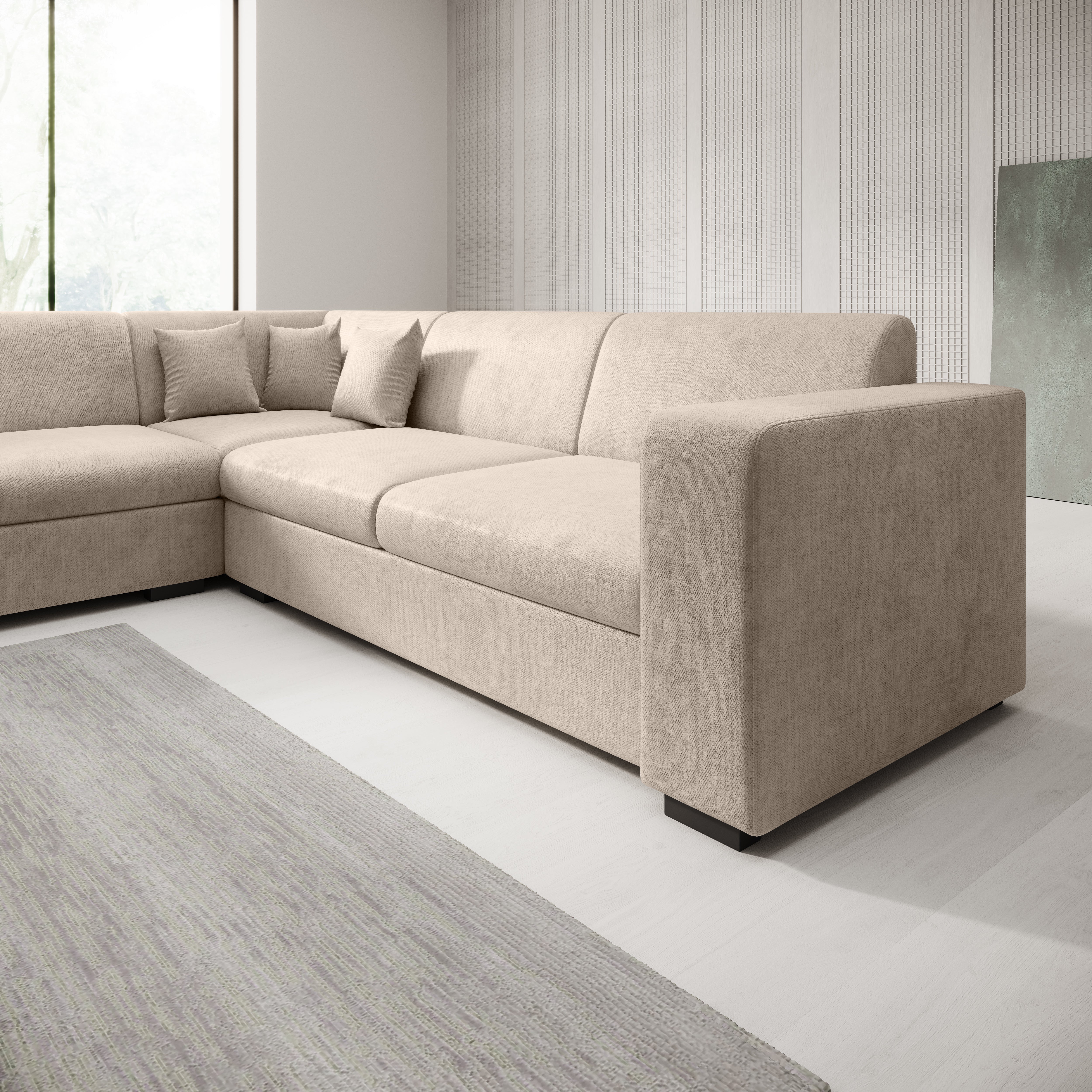 Santana - Hoekbank 4-zits - Velvet beige - Links - Image 3