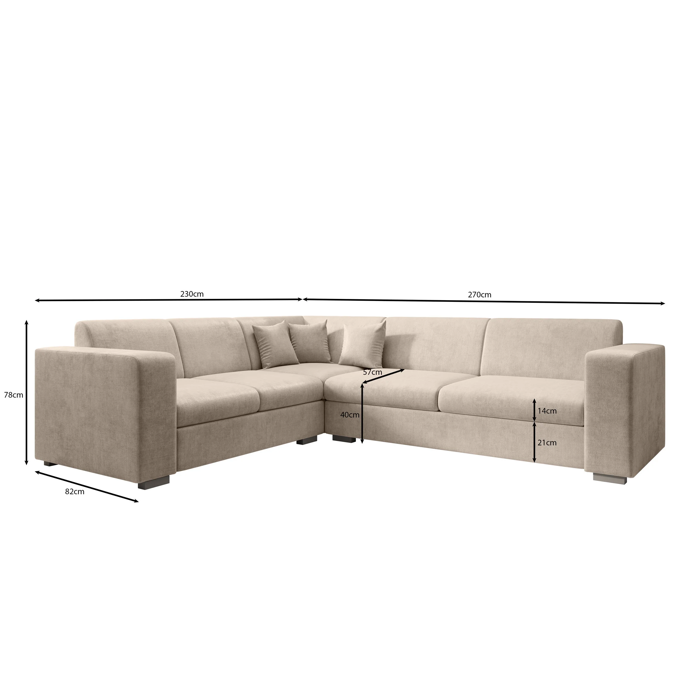 Santana - Hoekbank 4-zits - Velvet beige - Links - Image 5