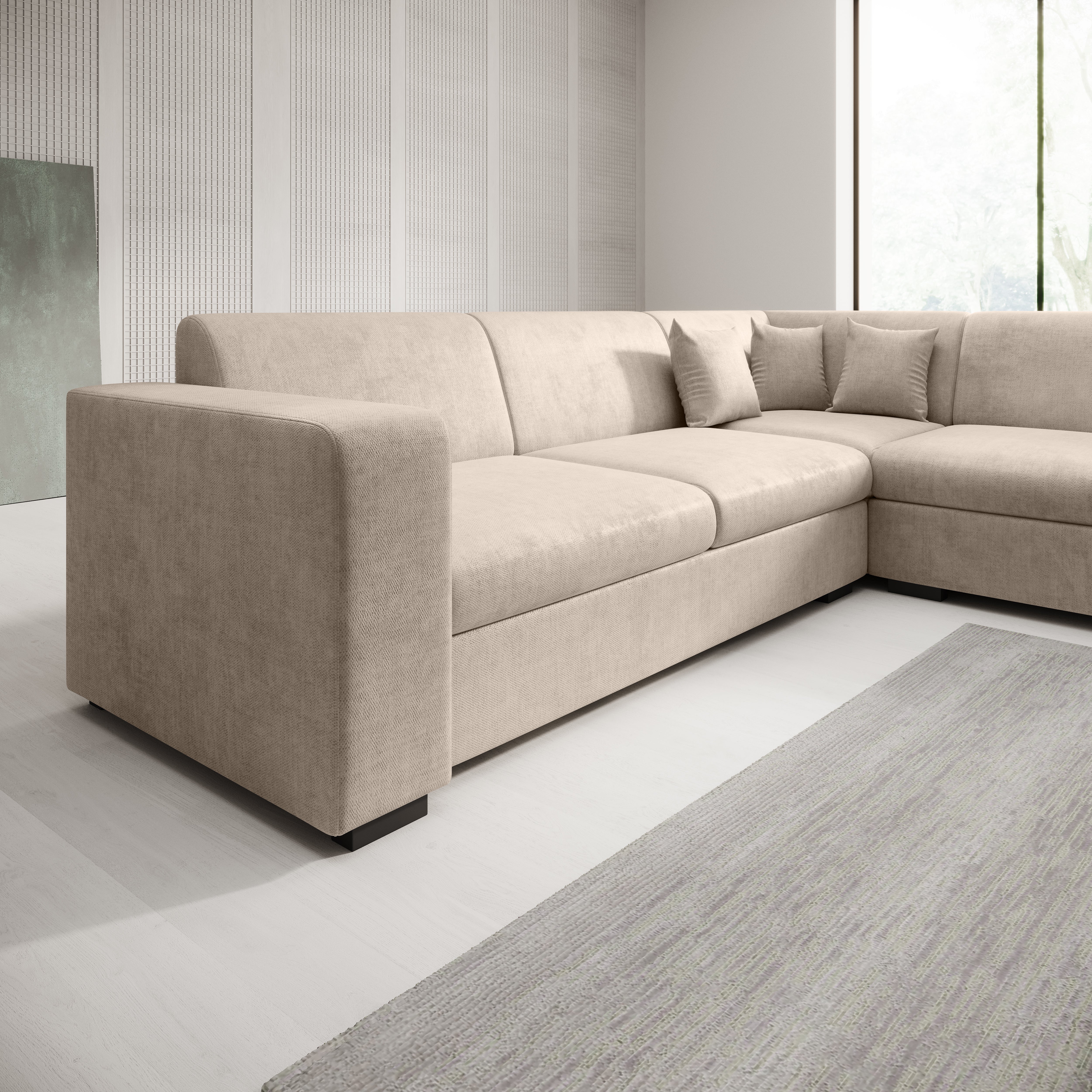 Santana - Hoekbank 4-zits - Velvet beige - Rechts - Image 3