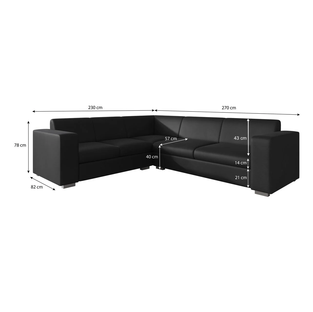 Santana - Hoekbank 4-zits - Velvet grijs - Links - 270x23x78 cm - Image 4