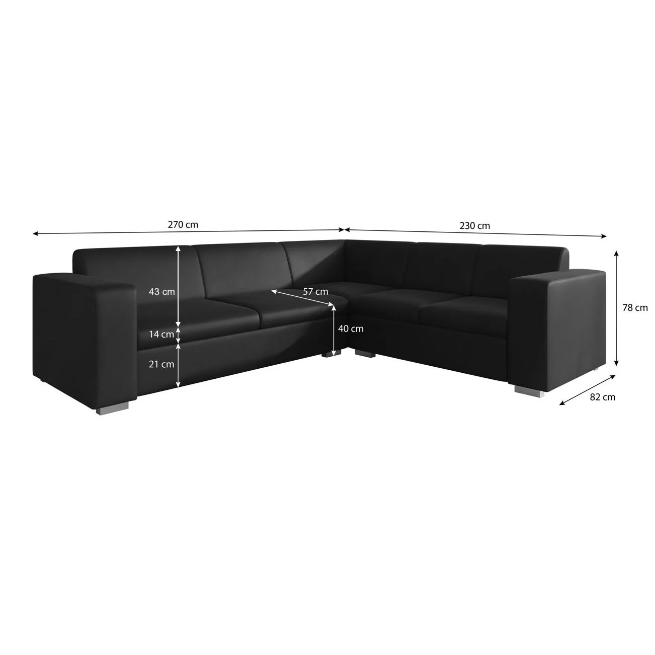 Santana - Hoekbank 4-zits - Velvet grijs - Rechts - 270x23x78 cm - Image 4