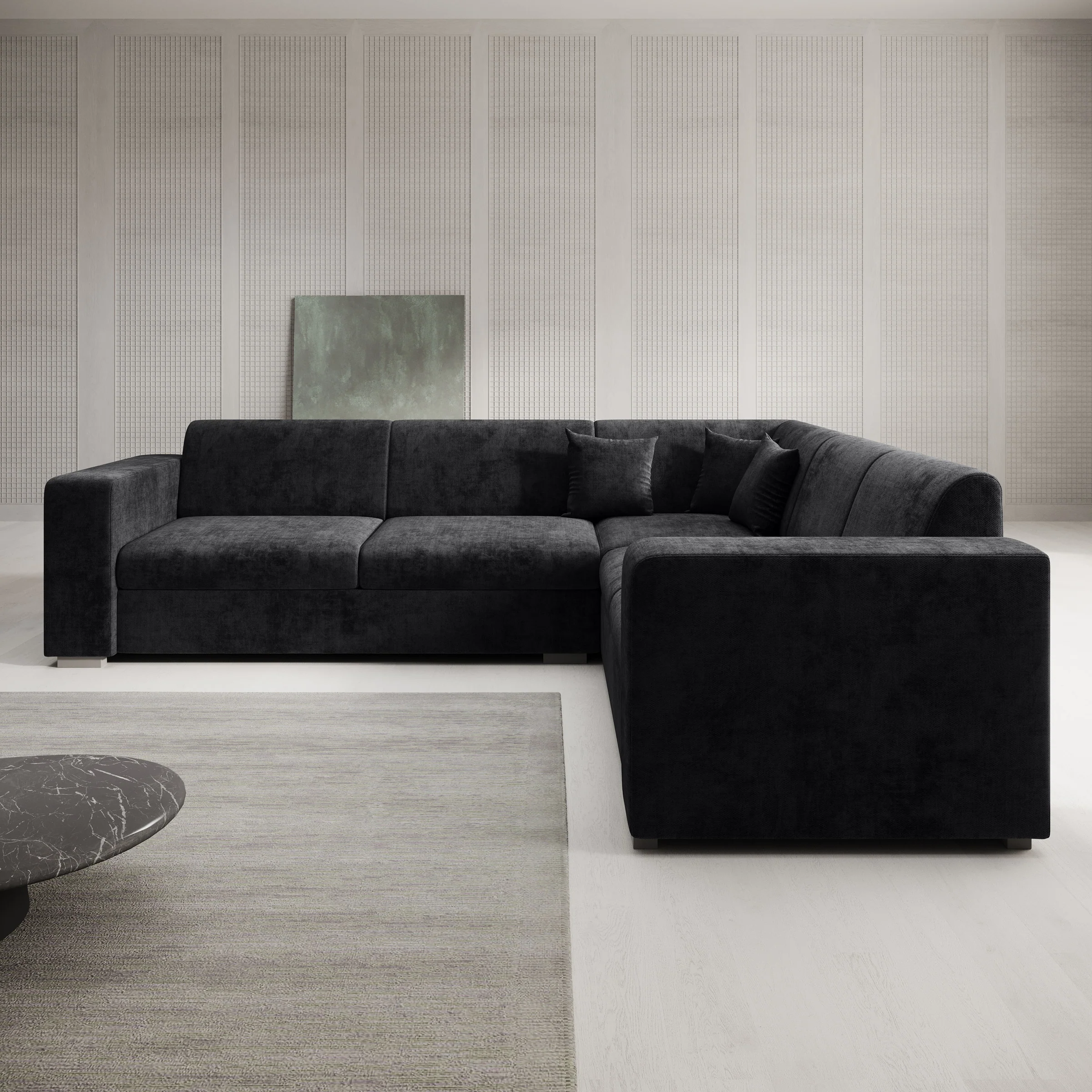 Santana - Hoekbank 4-zits - Velvet zwart - Rechts - Image 2
