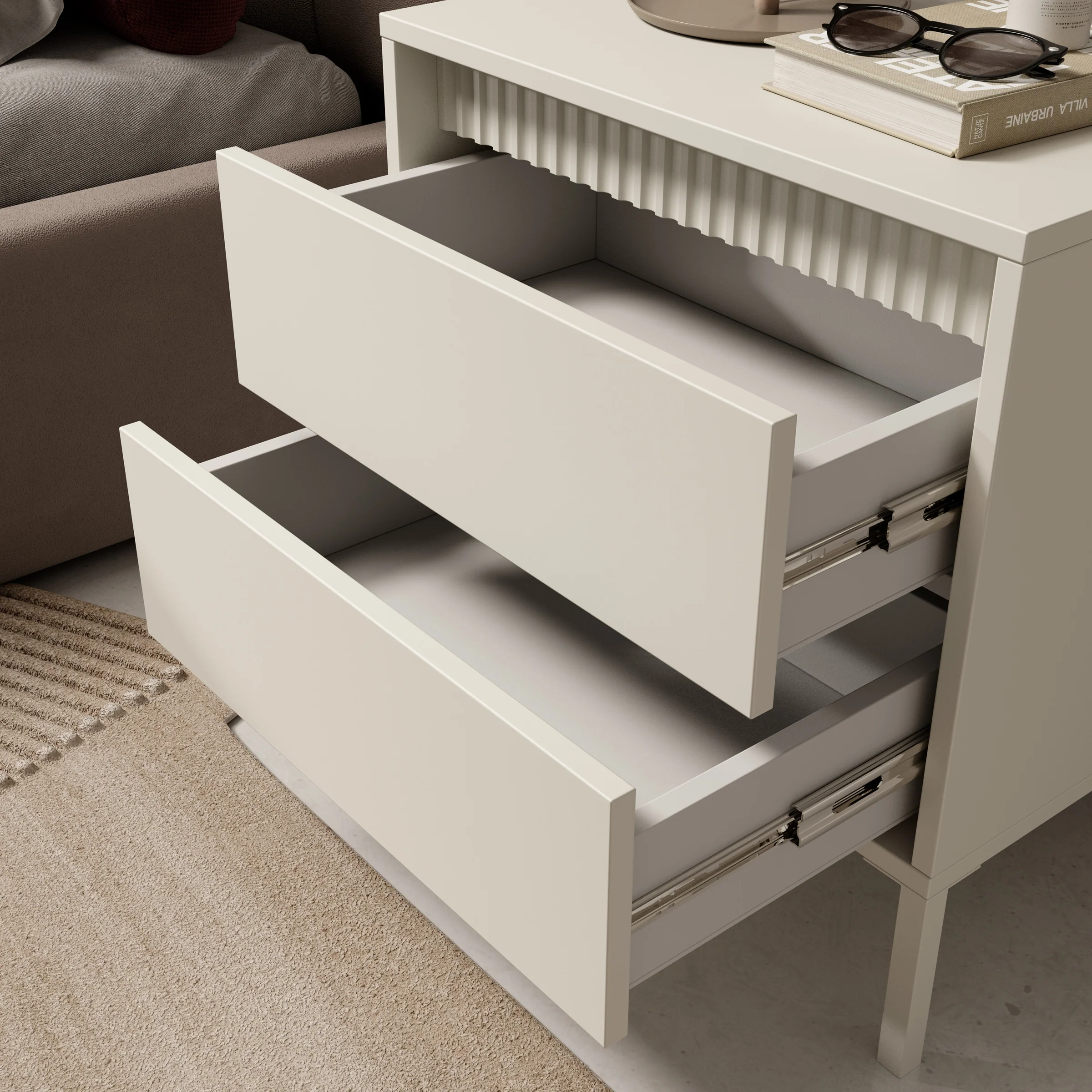Saran - Nachtkastje - Beige - 54x40x56 cm - Image 5