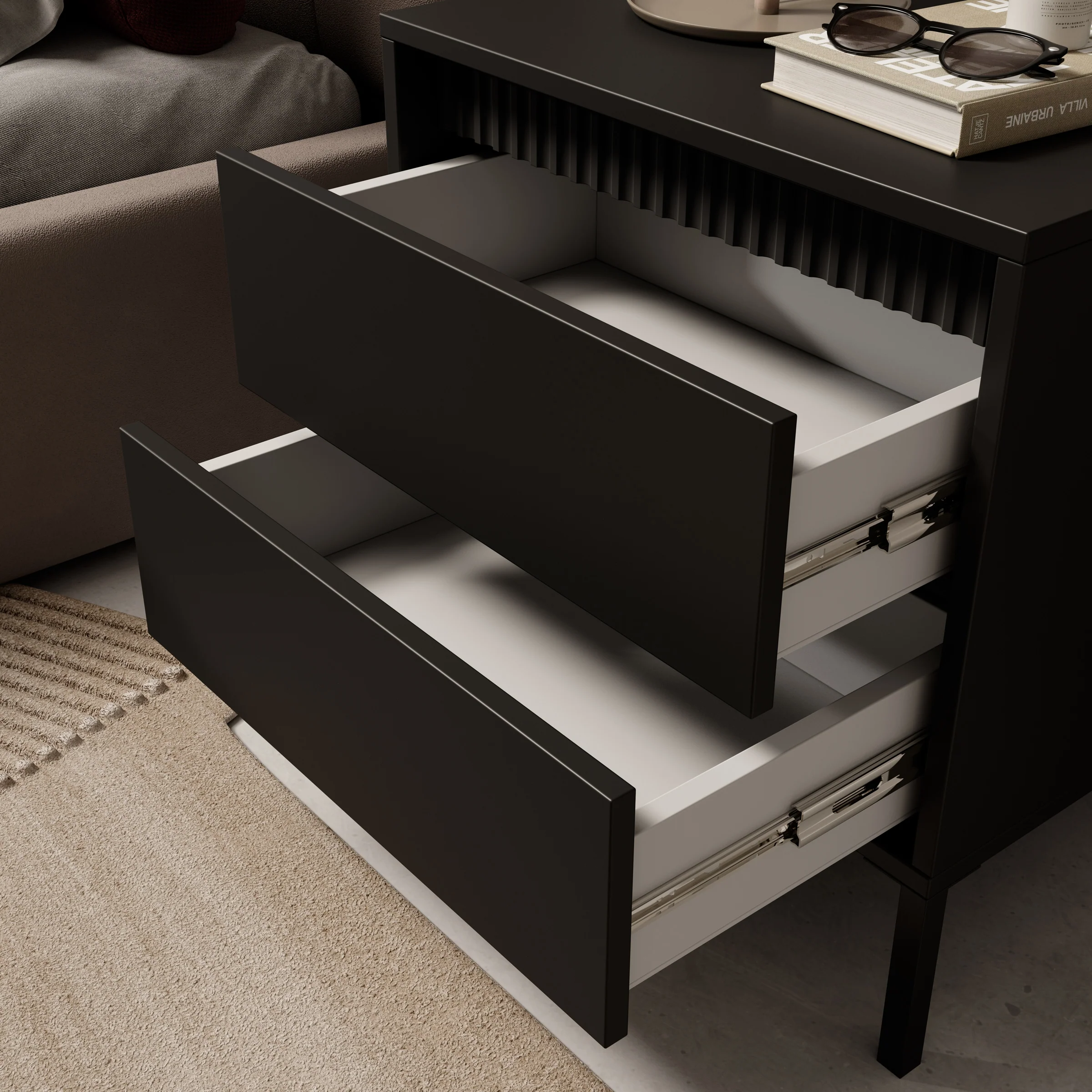 Saran - Nachtkastje - Zwart - 54x40x56 cm - Image 5