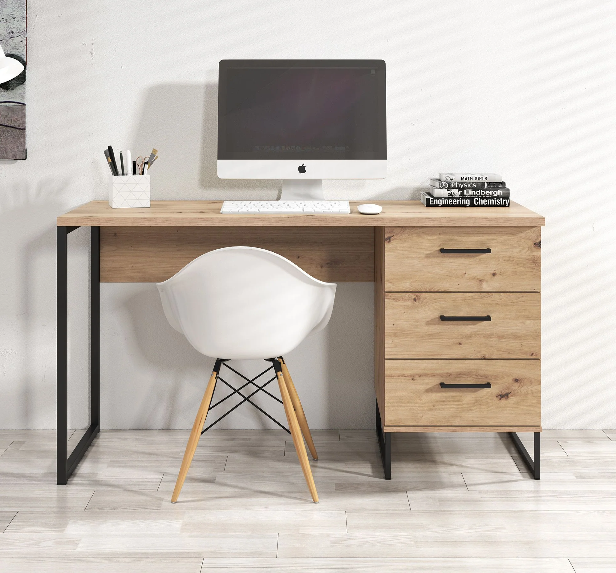 Saturn - Bureau - Eiken/zwart - 138x56 cm - Image 2