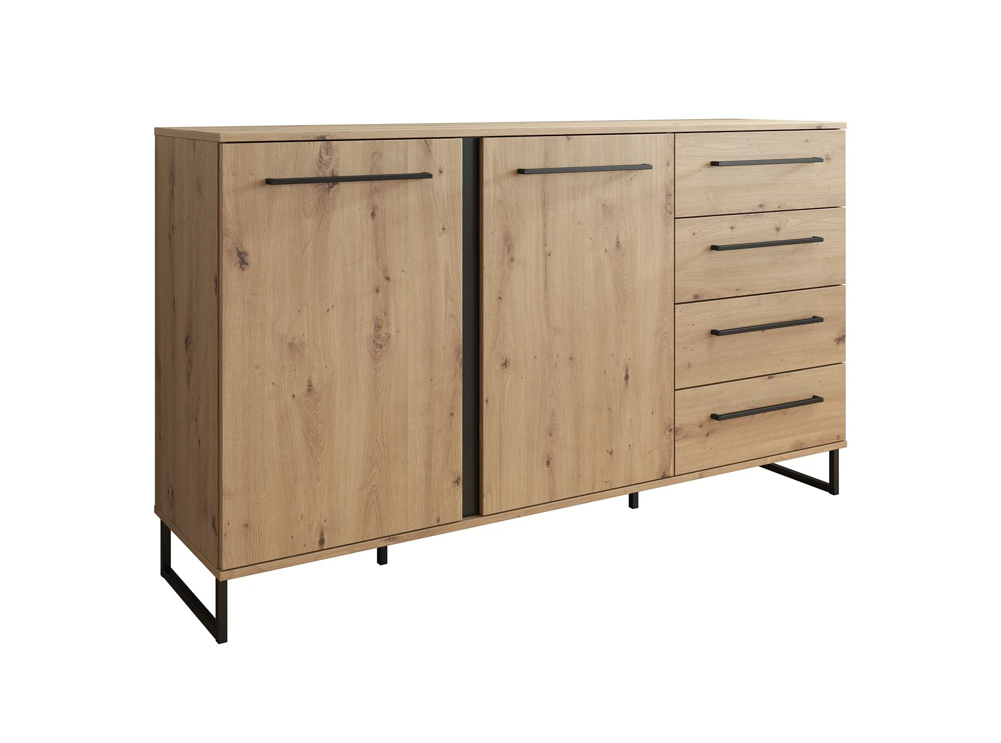 Saturn - Dressoir - Eiken/zwart - 159x42x93 cm - Image 6