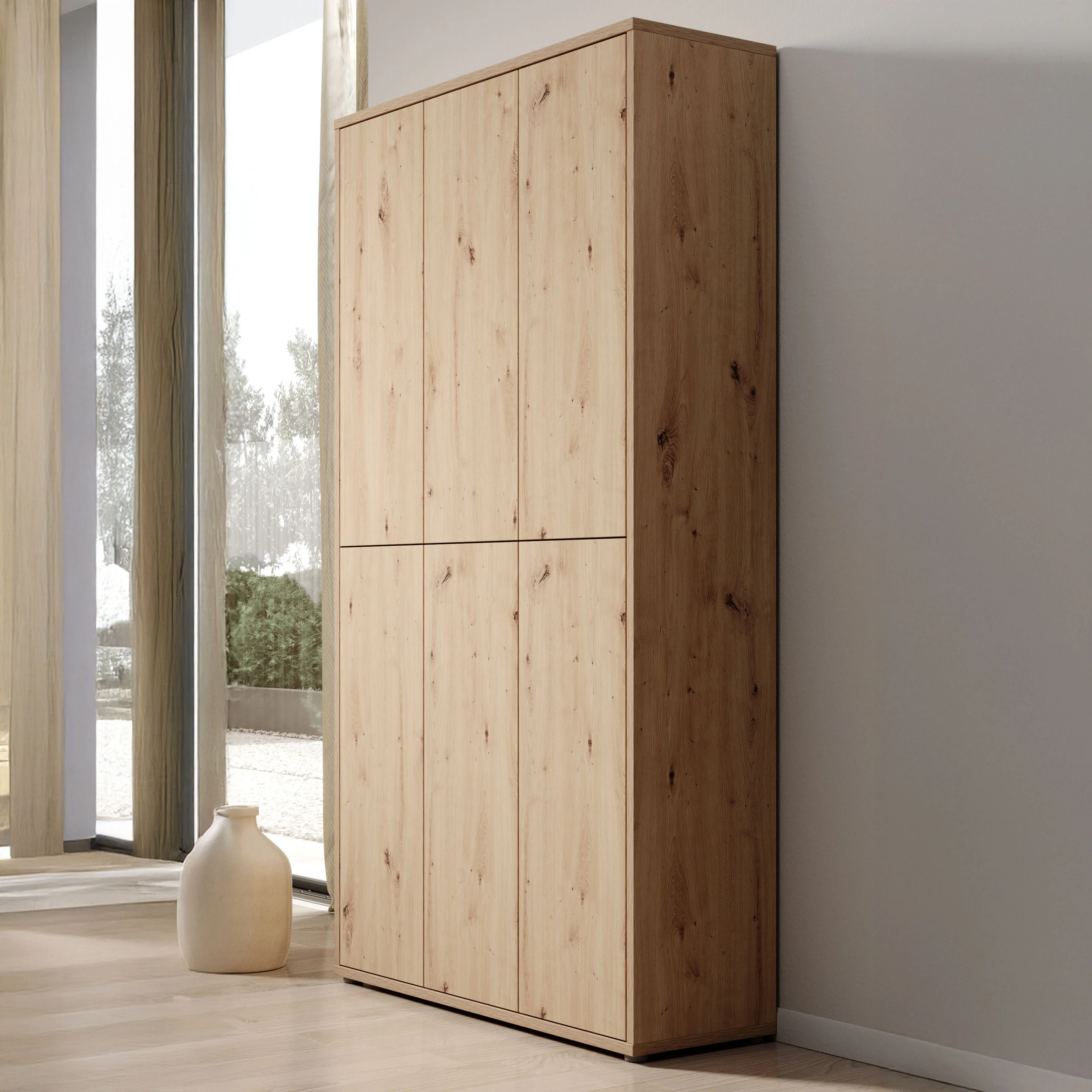 Amber - Schoenenkast 18 vakken - Eiken - 109x35x192 cm - Image 4
