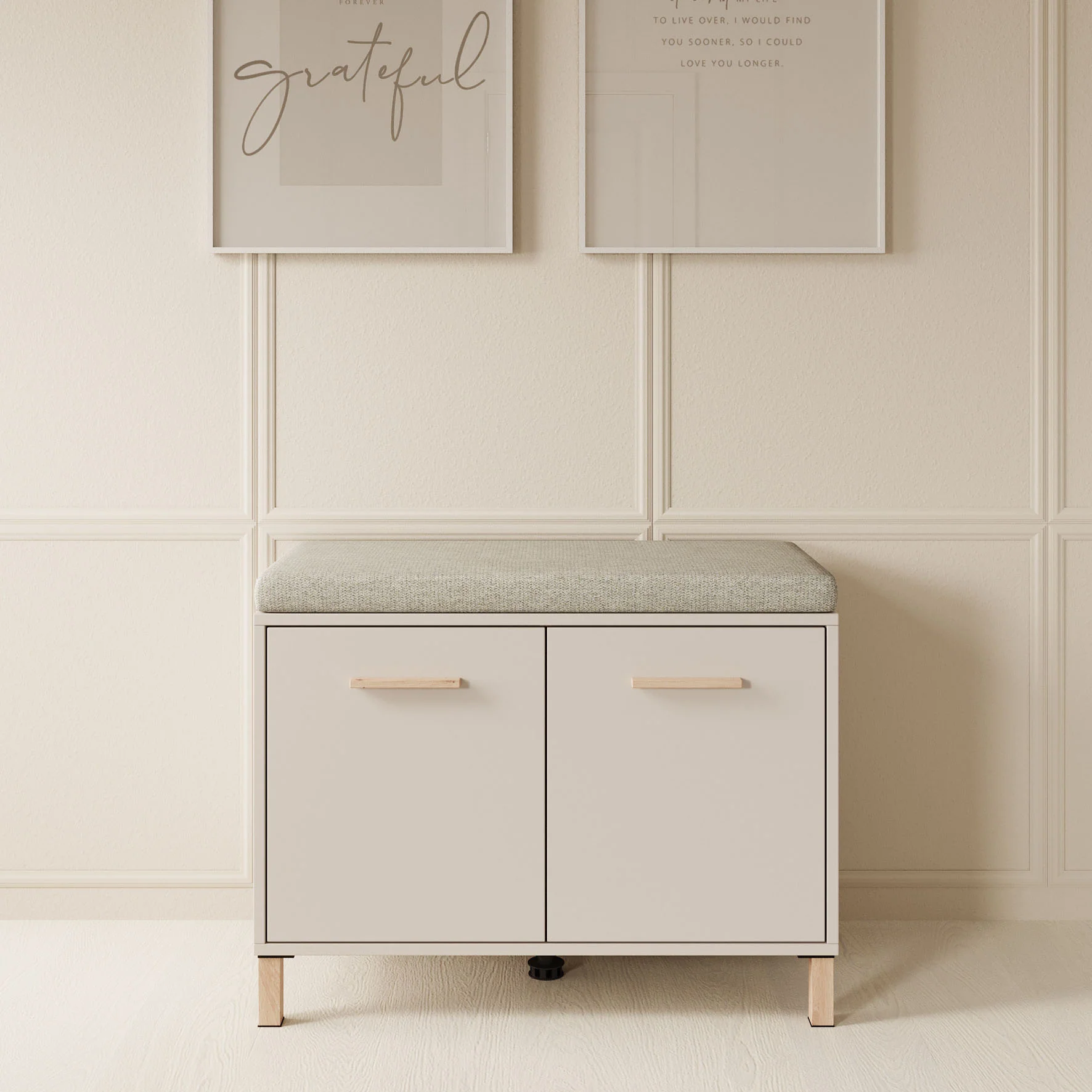 Bahia - Schoenenkast met 2 vakken - Beige - 80x40x57 cm - Image 3