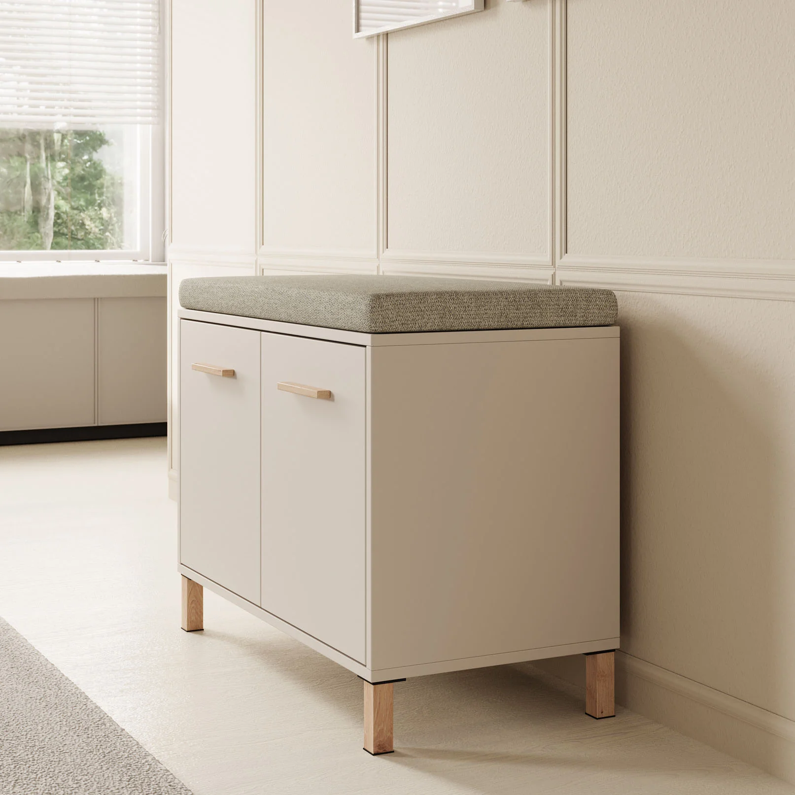 Bahia - Schoenenkast met 2 vakken - Beige - 80x40x57 cm - Image 4