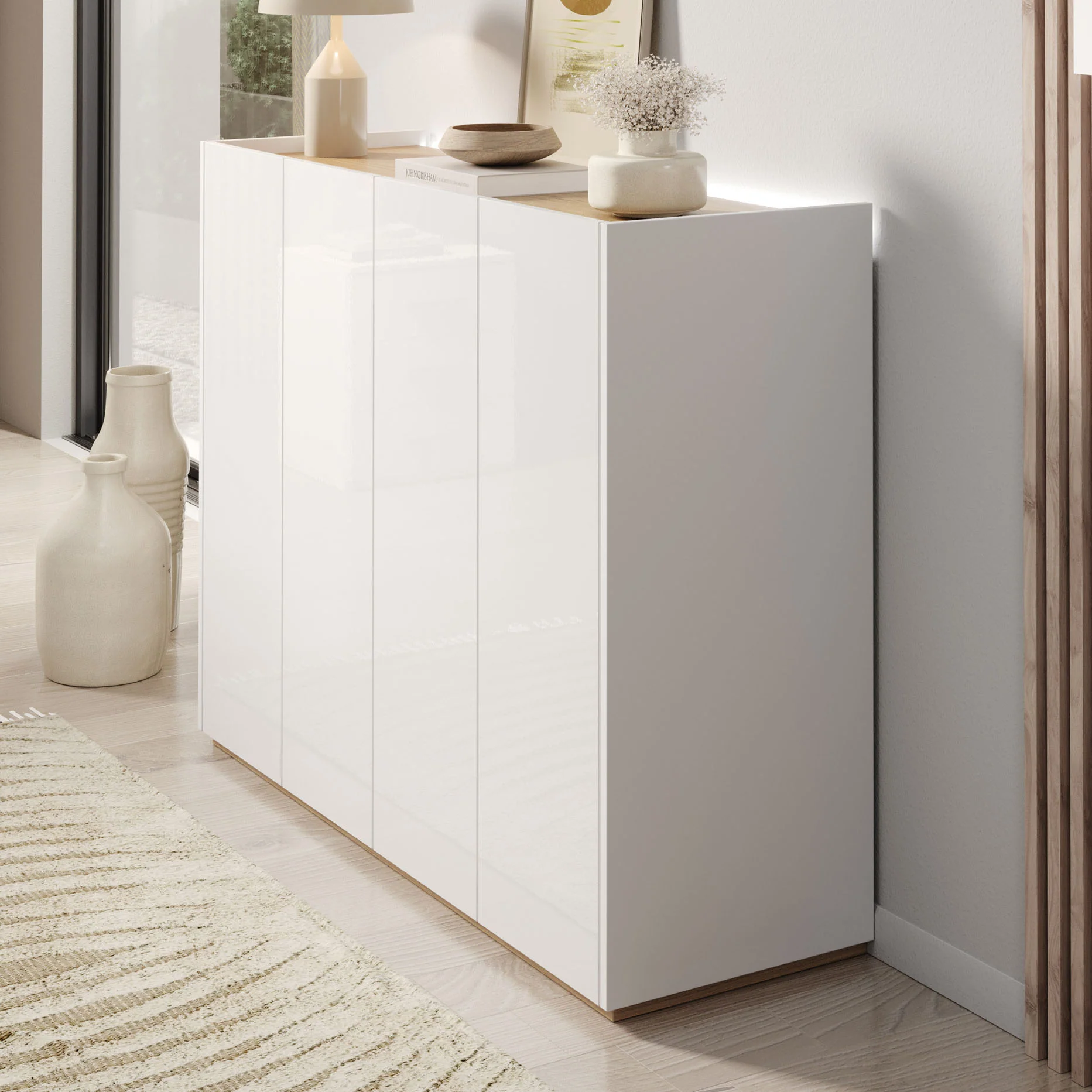 Encore - Schoenenkast met 6 vakken - Wit - 126x40x95 cm - Image 4