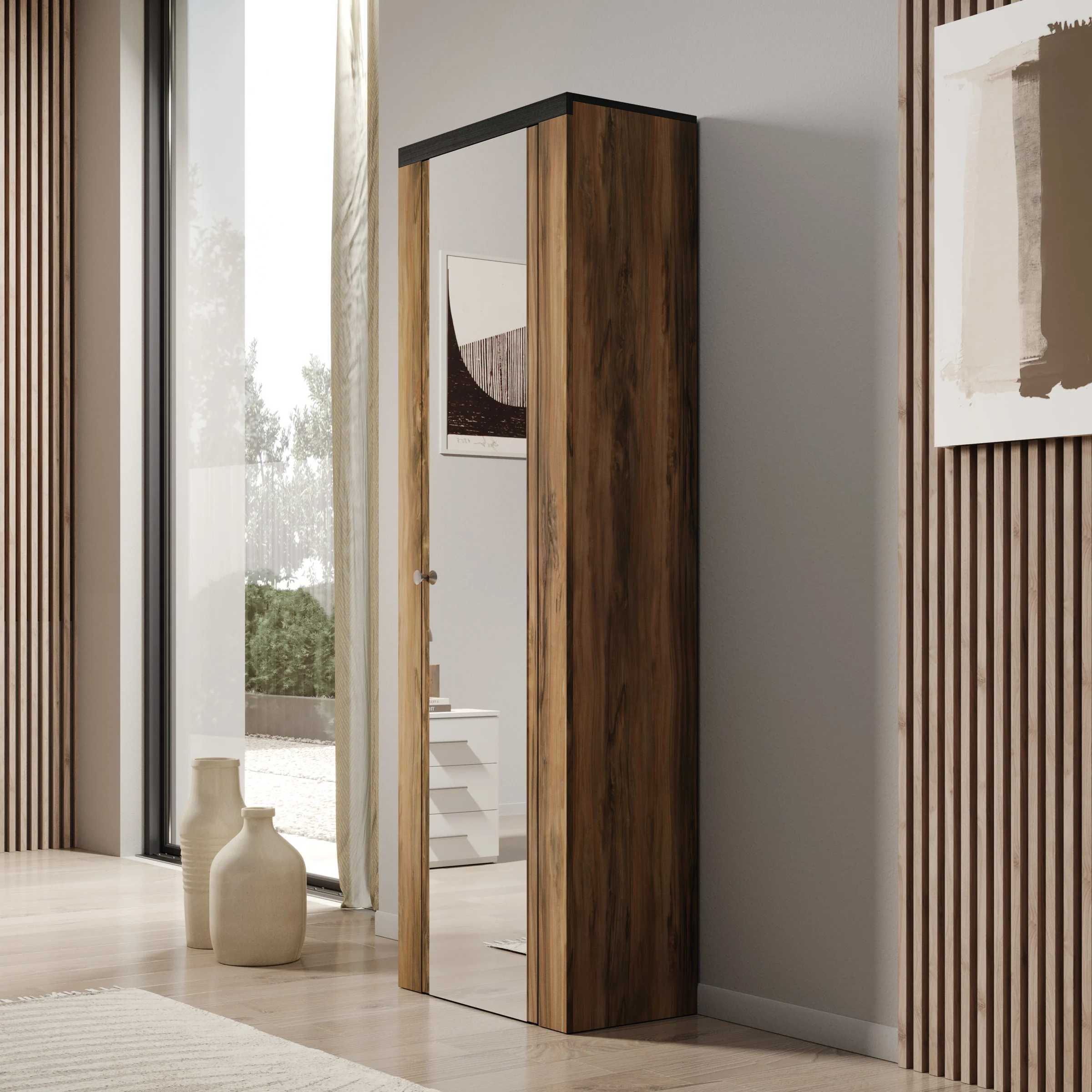 Linford - Schoenenkast 7 vakken - Donker eiken  - 65x34x190 cm - Image 4