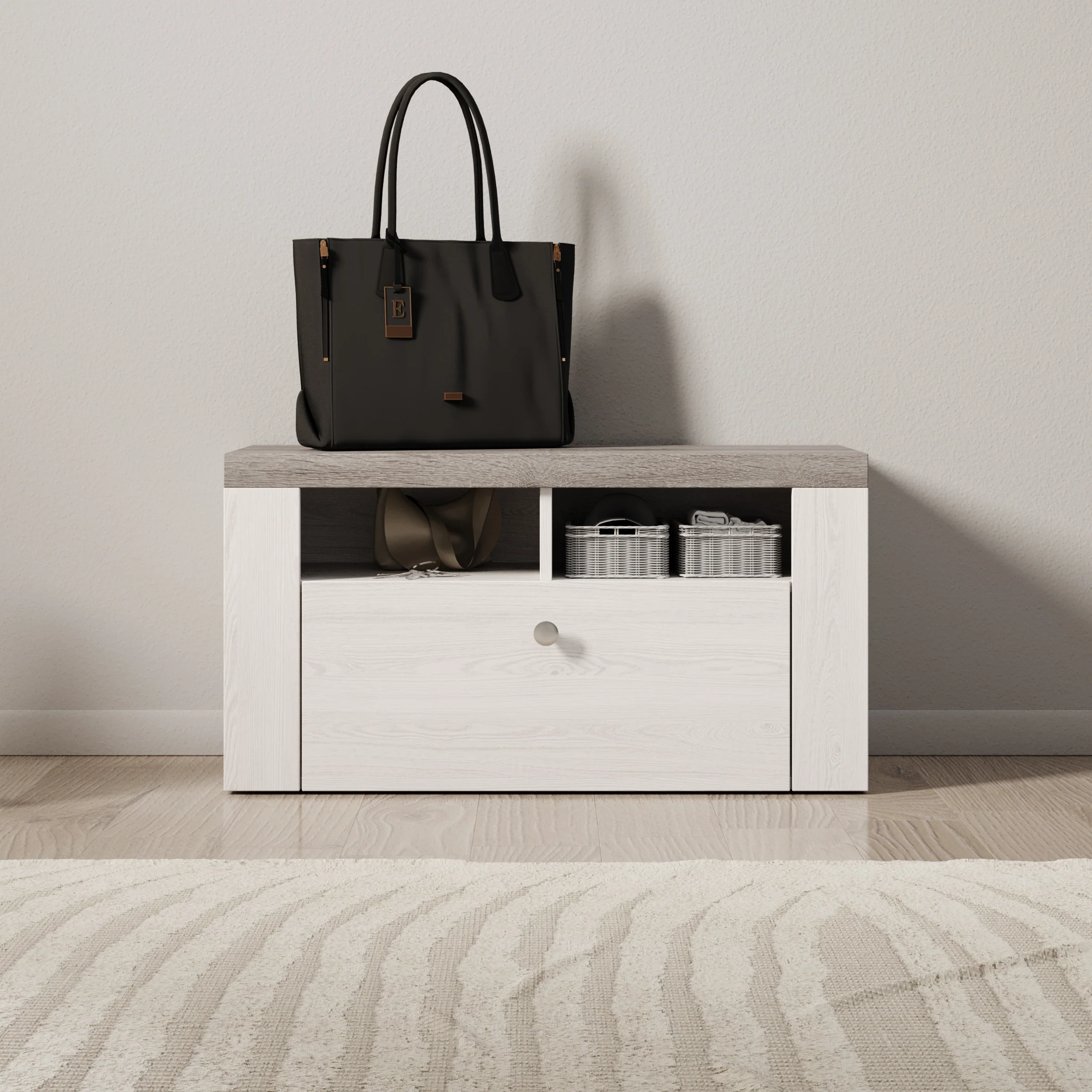 Linford - Schoenenkast - Wit eiken - 84x34x44 cm - Image 3