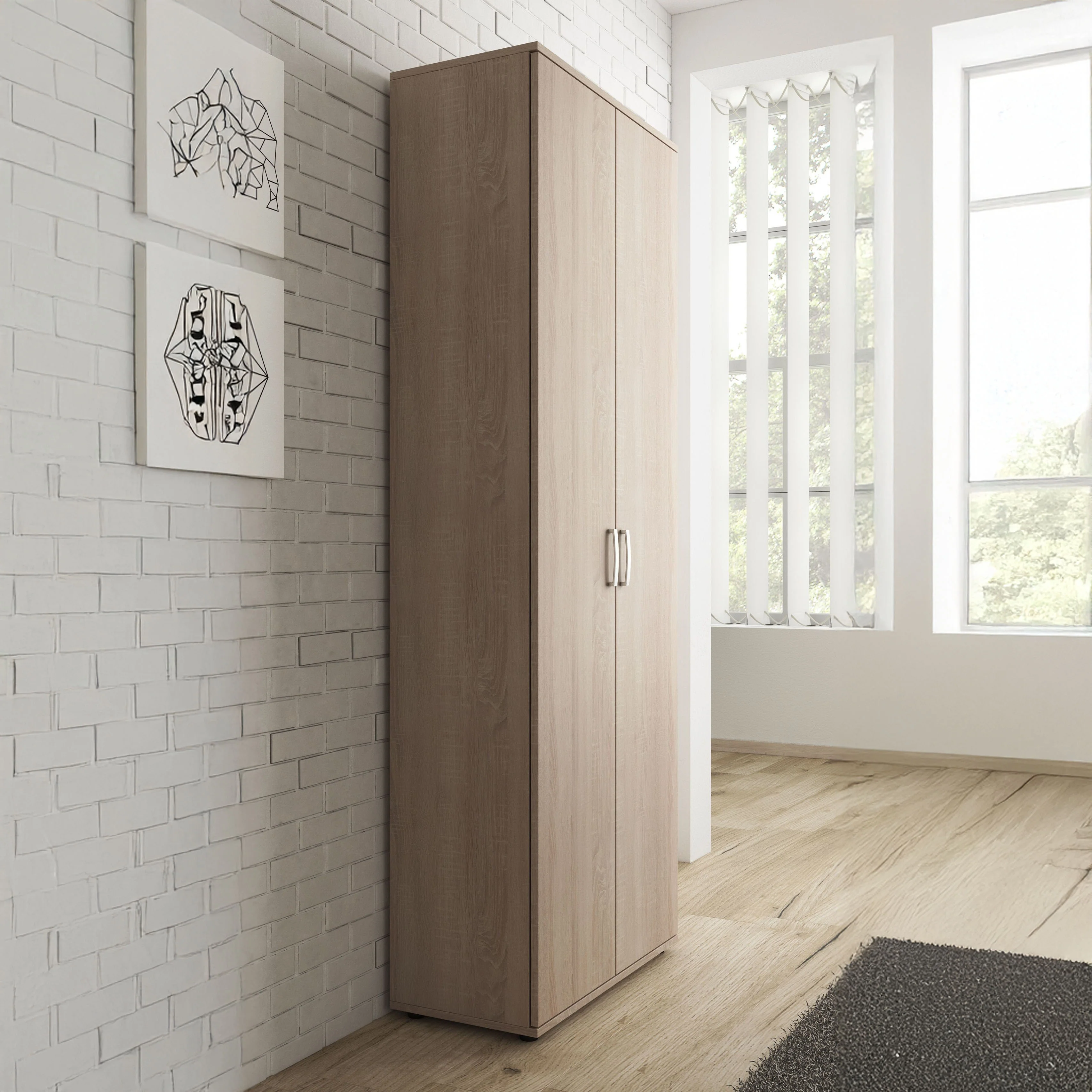 Odette - Schoenenkast - Licht eiken - 70x34x189 cm - Image 4