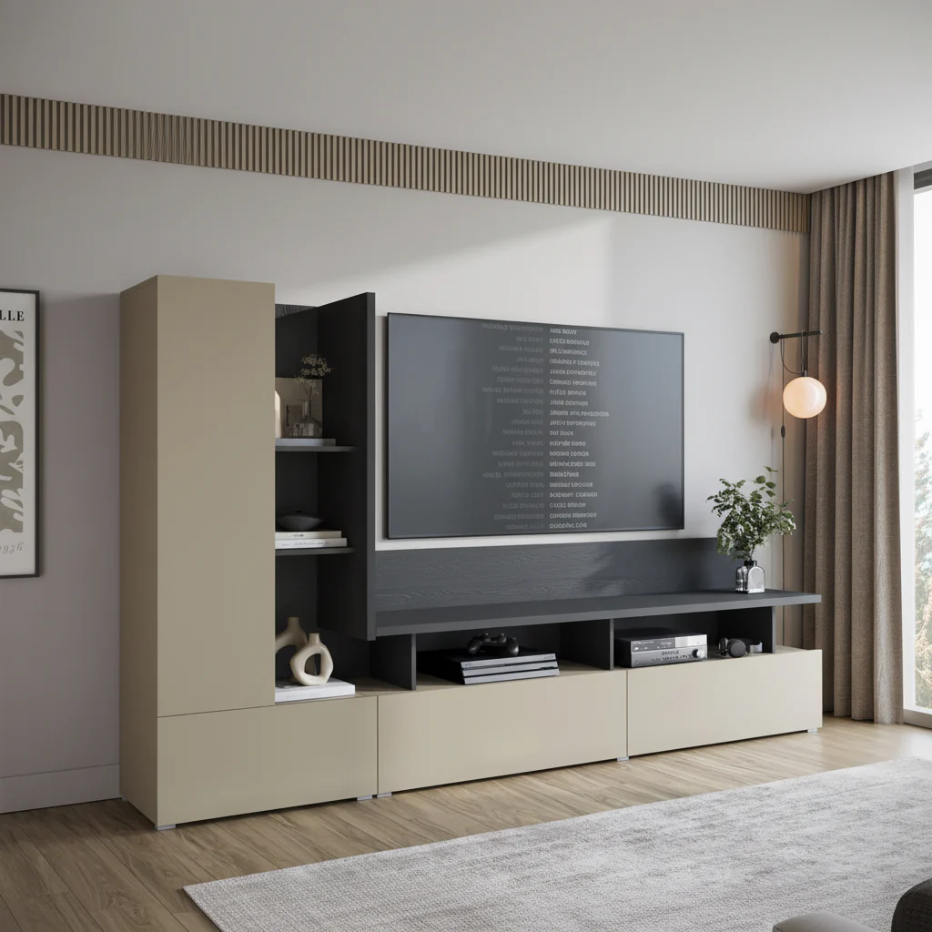 Sekai - Wandmeubel - Beige - 270x40x162 cm