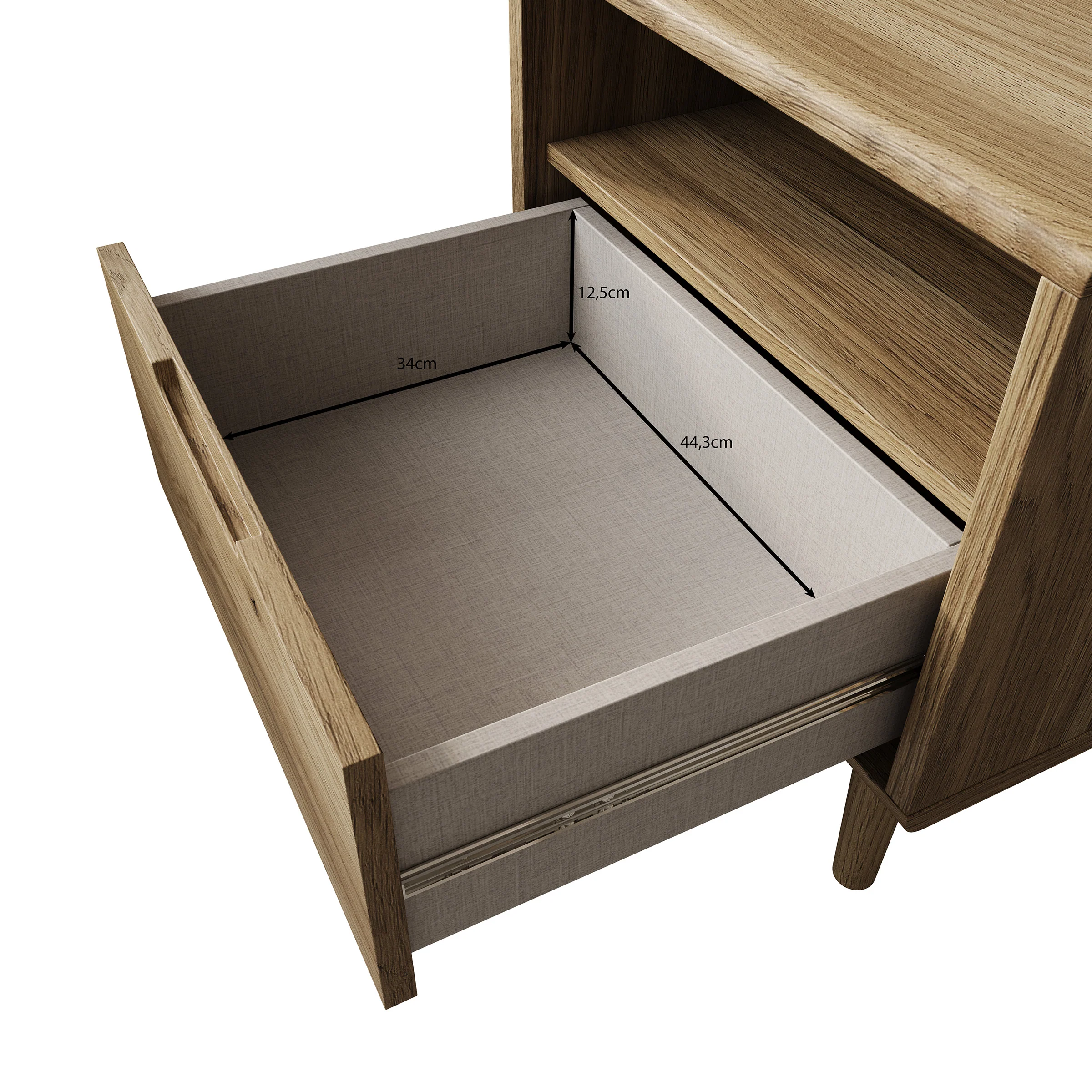 Selwood - Nachtkastje - Eikenpatroon - 55x43x58 cm - Image 6
