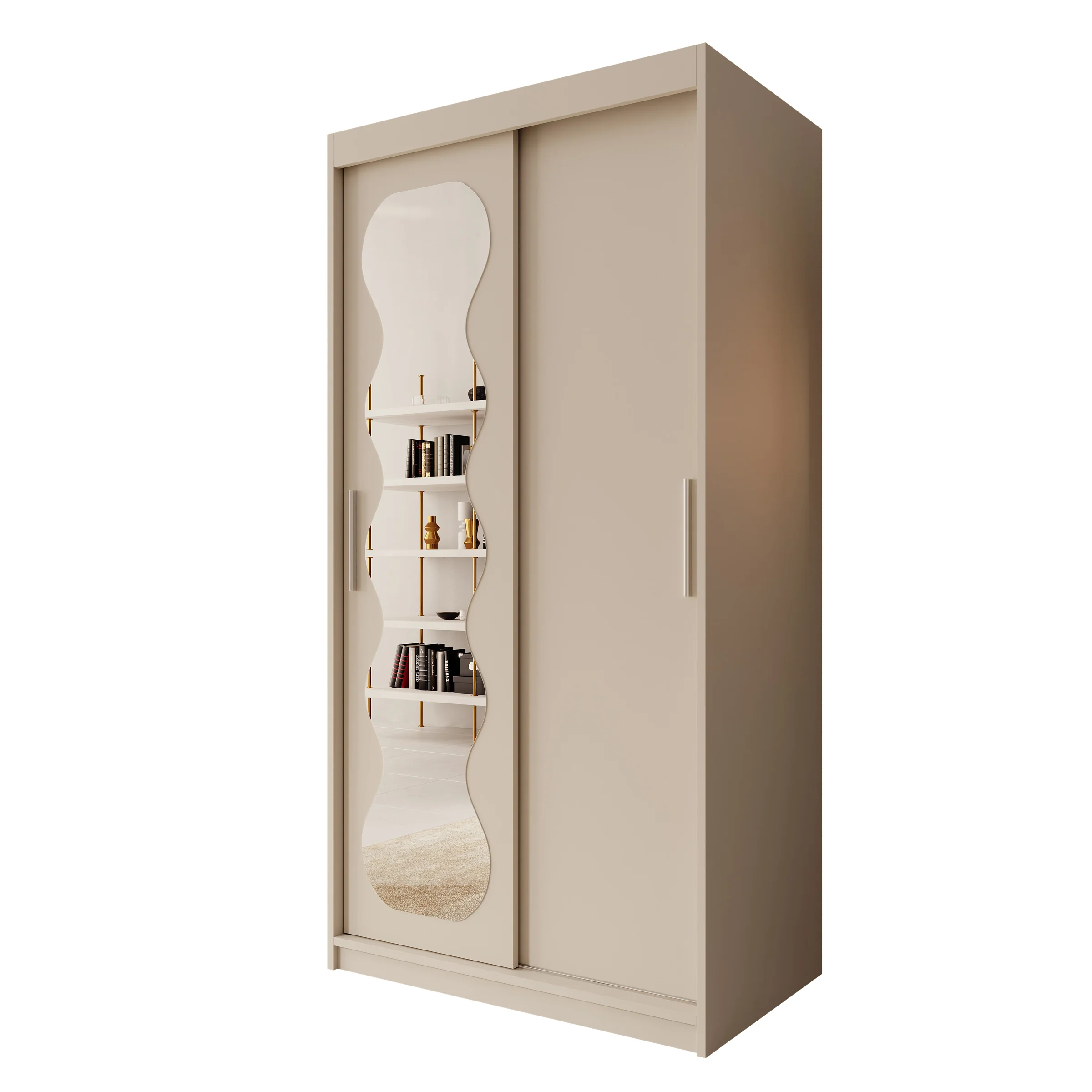Sentoji - Kledingkast met 2 schuifdeuren - Beige - 100x62x200 cm - Image 6