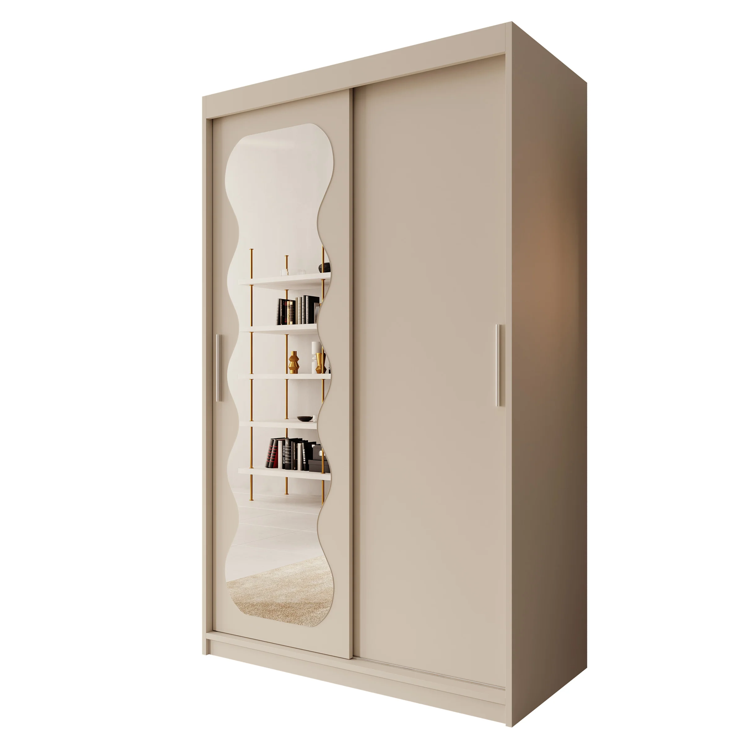 Sentoji - Kledingkast met 2 schuifdeuren - Beige - 120x62x200 cm - Image 6
