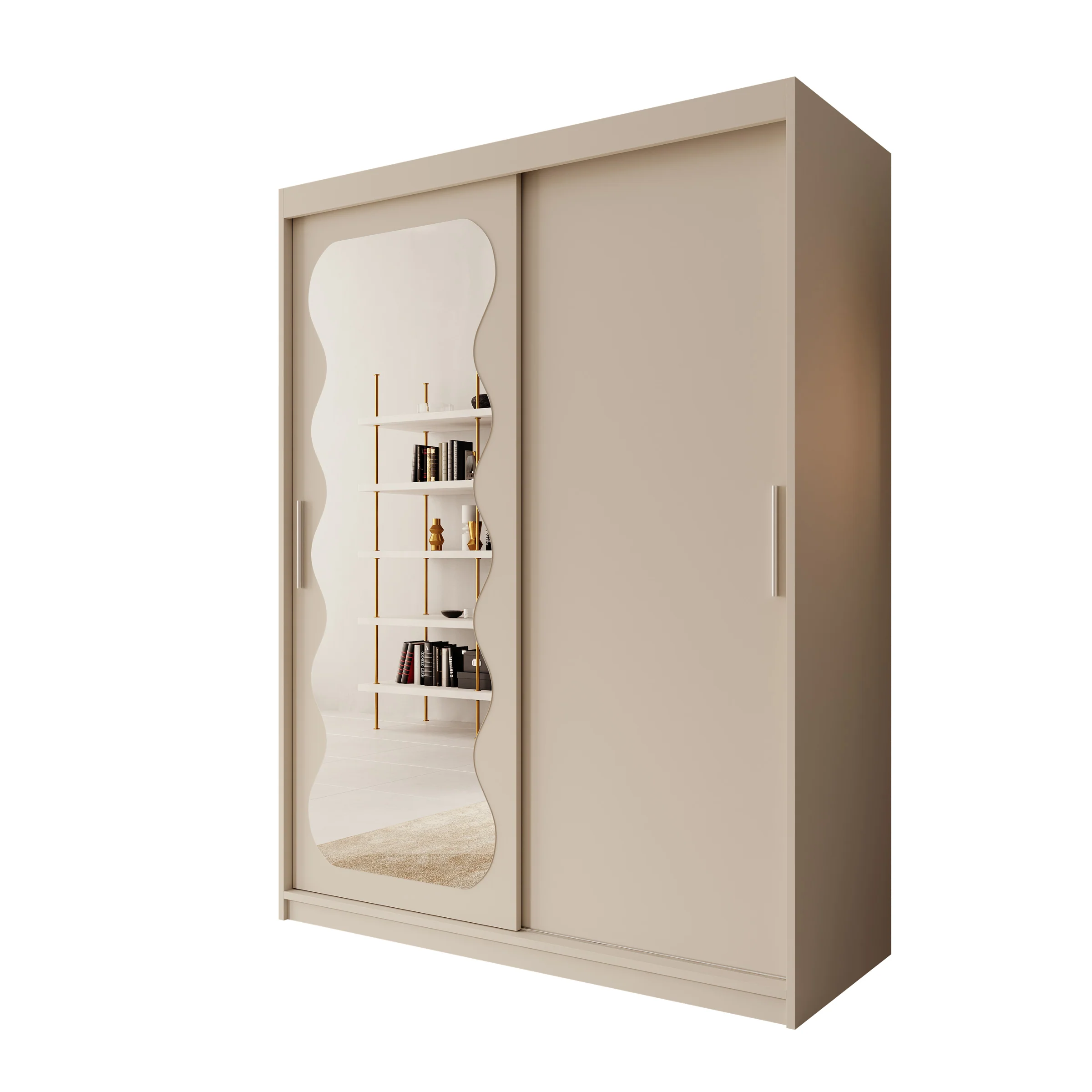 Sentoji - Kledingkast met 2 schuifdeuren - Beige - 150x62x200 cm - Image 6