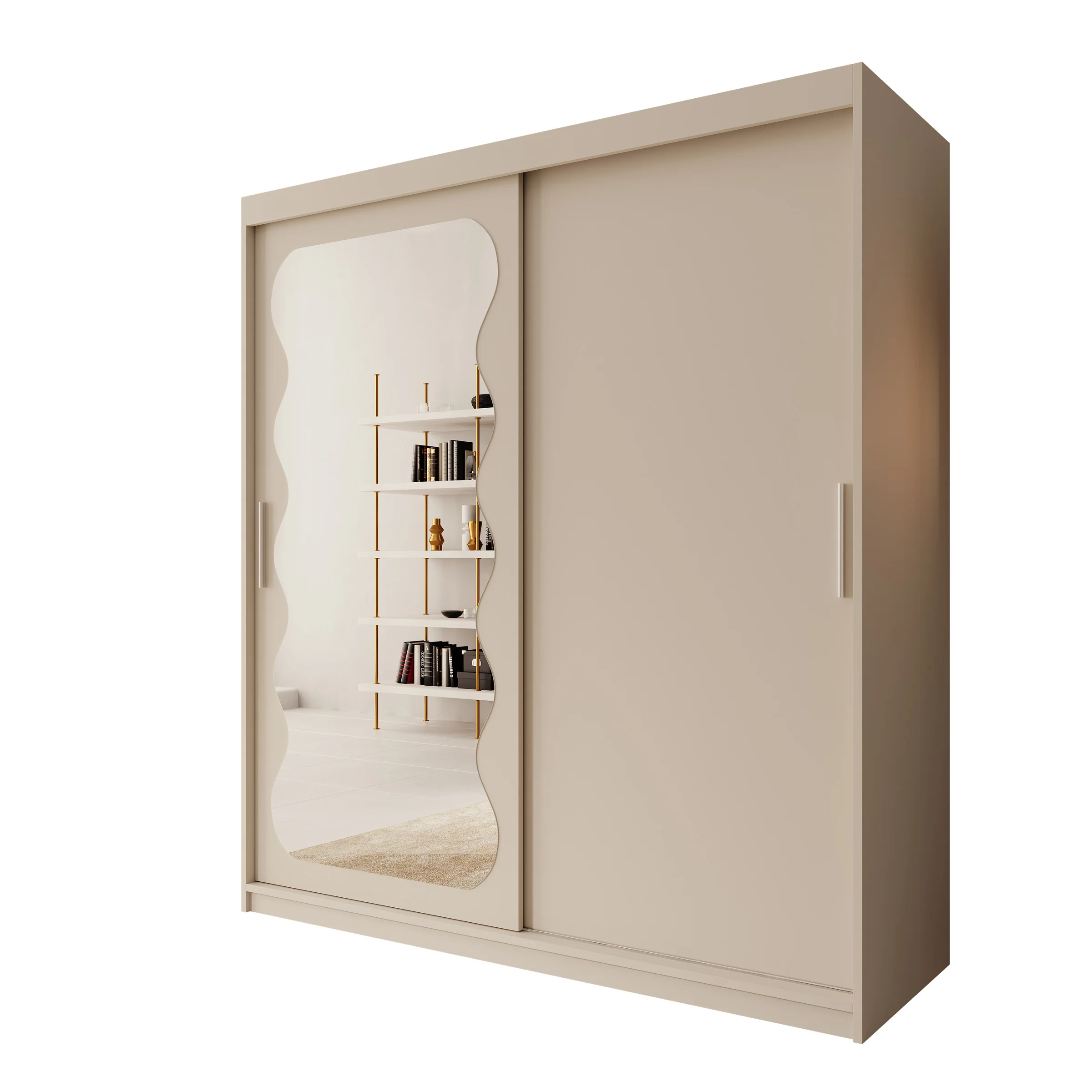 Sentoji - Kledingkast met 2 schuifdeuren - Beige - 180x62x200 cm - Image 6