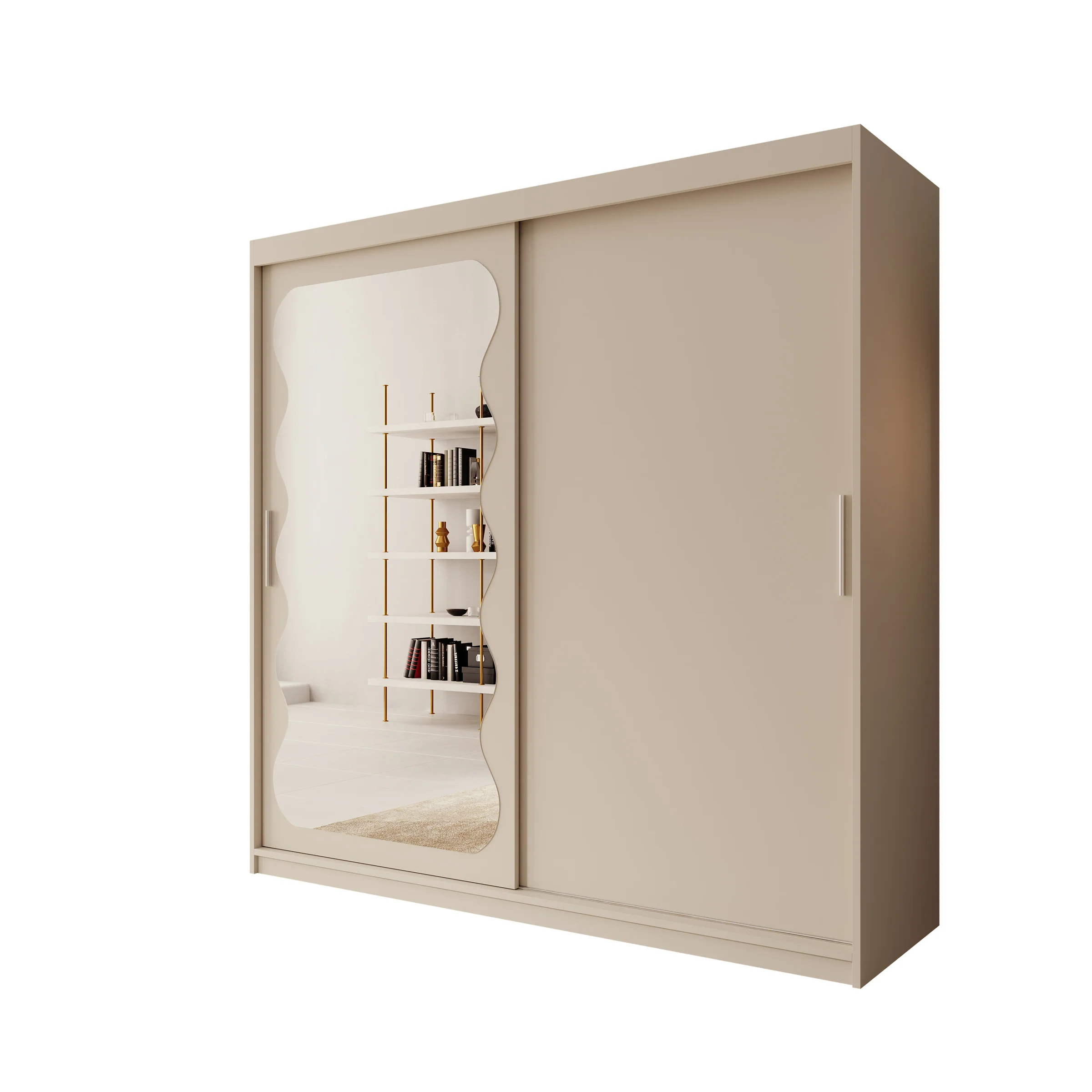 Sentoji - Kledingkast met 2 schuifdeuren - Beige - 200x62x200 cm - Image 6