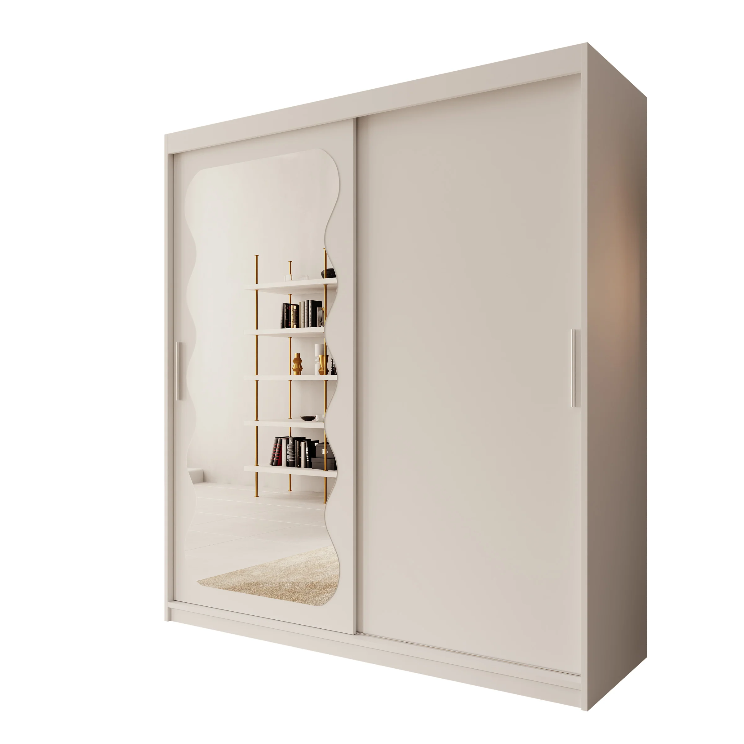 Sentoji - Kledingkast met 2 schuifdeuren - Wit - 180x62x200 cm - Image 6